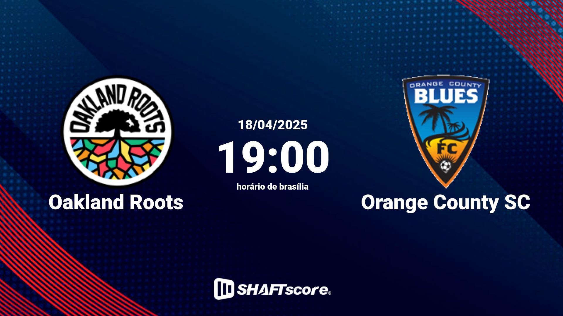 Estatísticas do jogo Oakland Roots vs Orange County SC 18.04 19:00