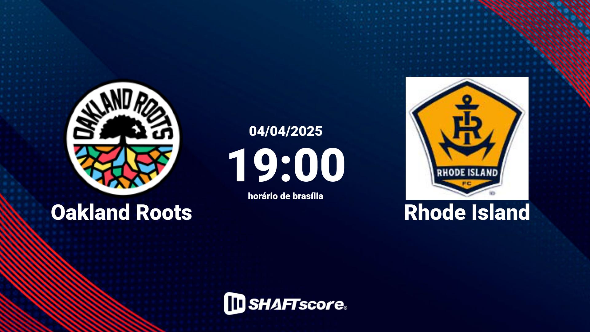 Estatísticas do jogo Oakland Roots vs Rhode Island 04.04 19:00