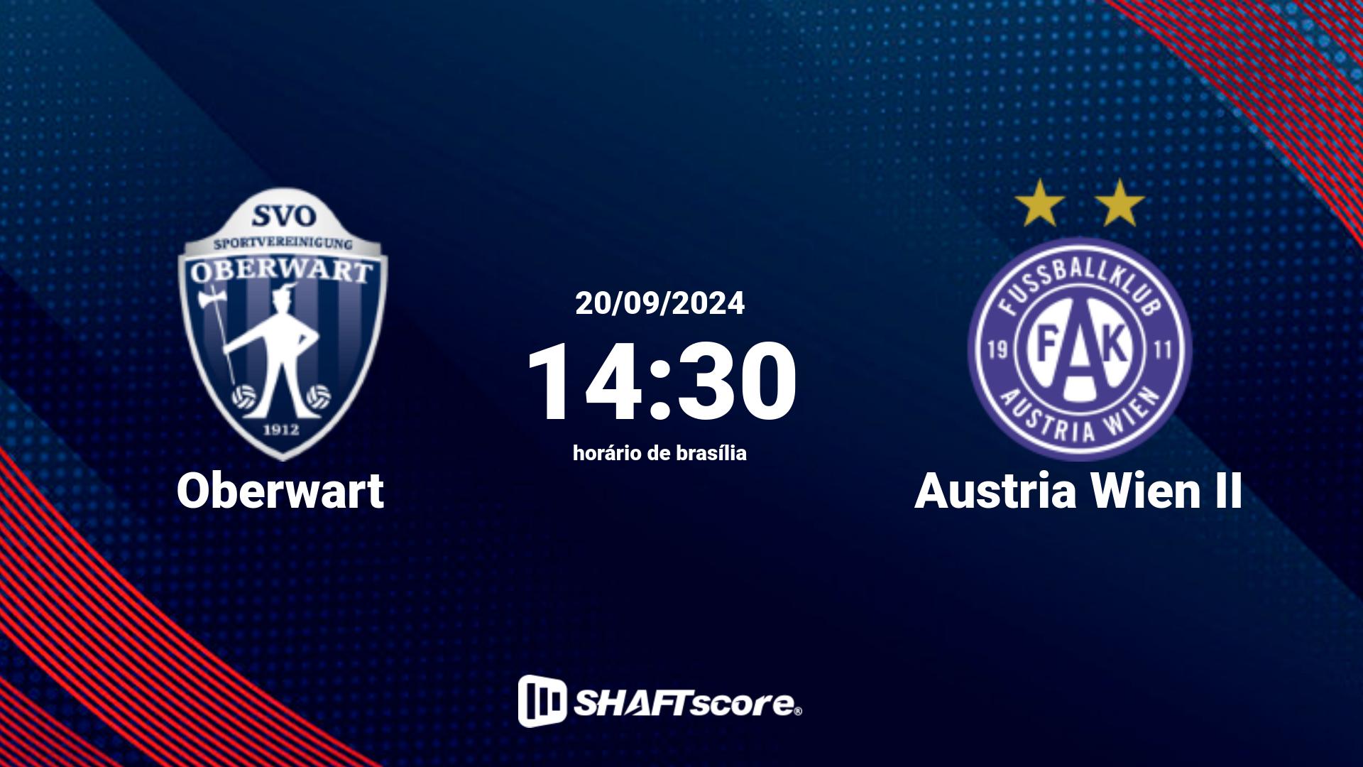 Estatísticas do jogo Oberwart vs Austria Wien II 20.09 14:30