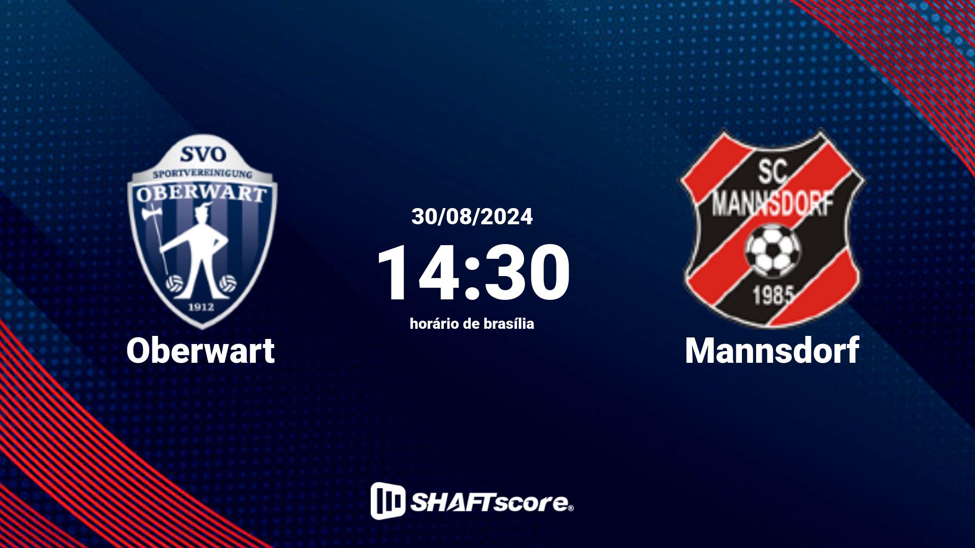 Estatísticas do jogo Oberwart vs Mannsdorf 30.08 14:30