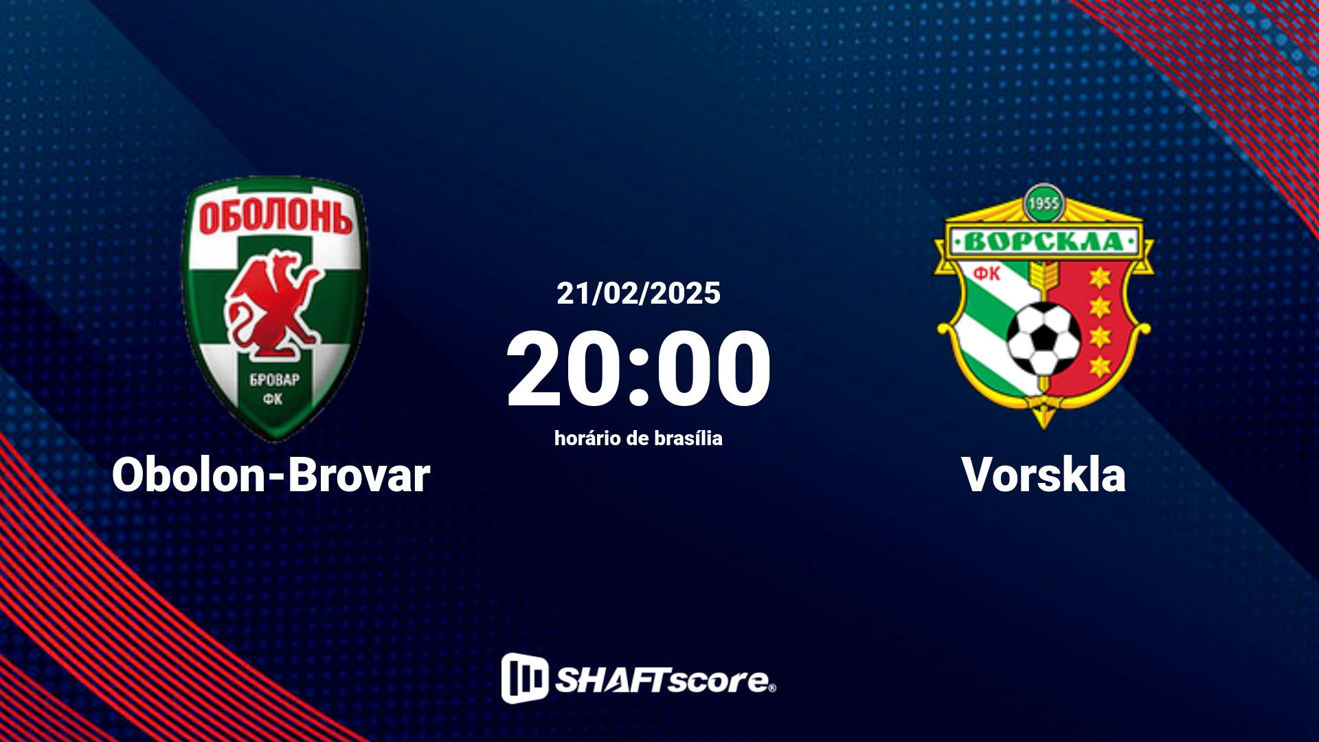 Estatísticas do jogo Obolon-Brovar vs Vorskla 21.02 20:00