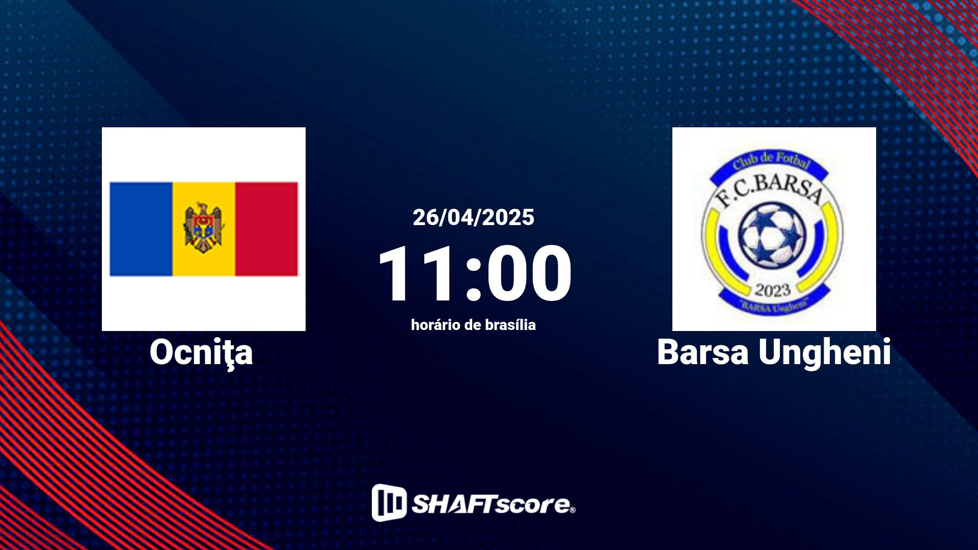 Estatísticas do jogo Ocniţa vs Barsa Ungheni 26.04 11:00