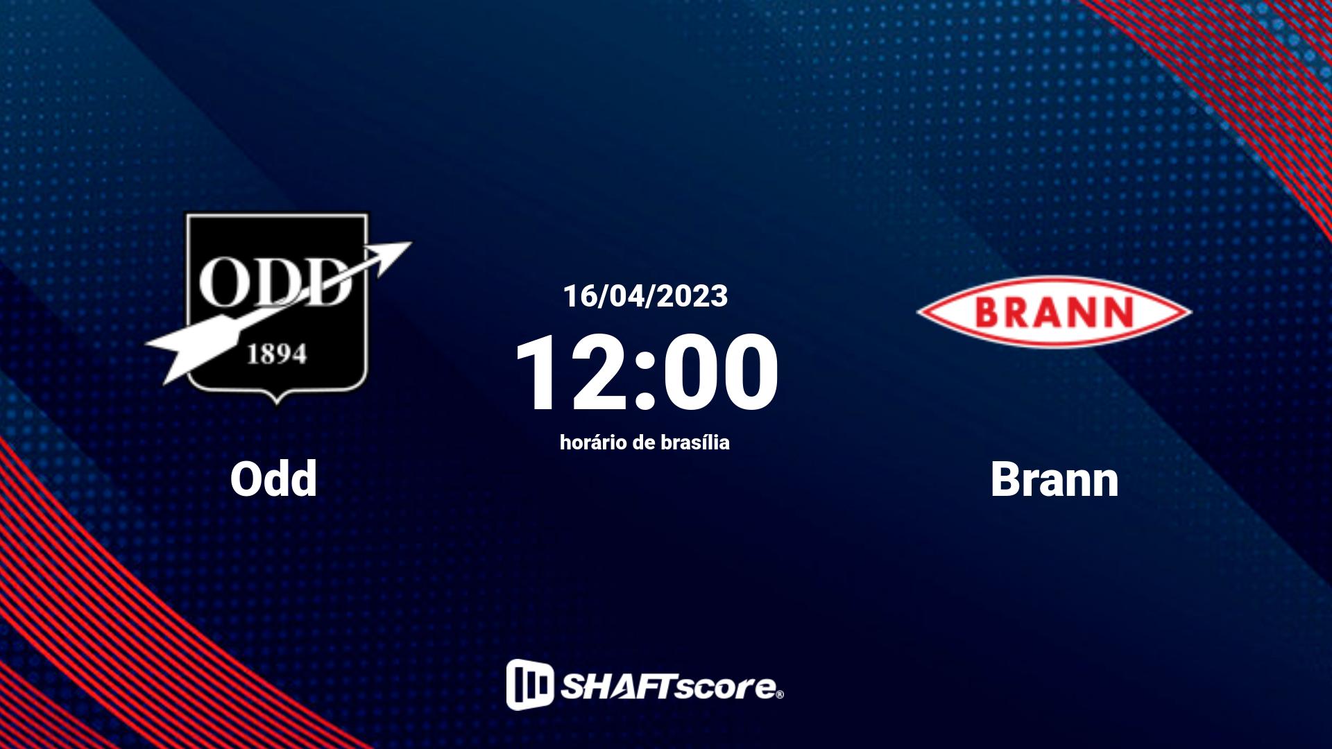 Estatísticas do jogo Odd vs Brann 16.04 12:00