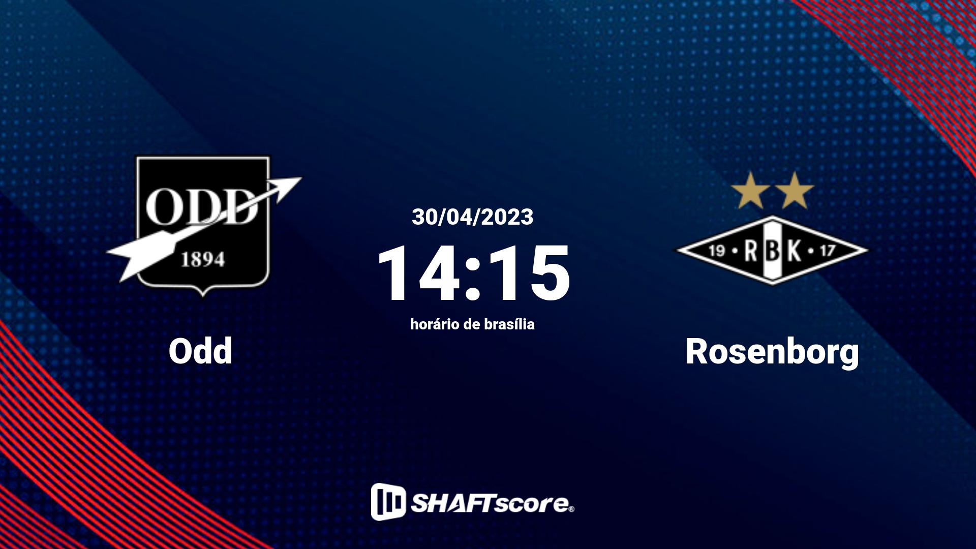 Estatísticas do jogo Odd vs Rosenborg 30.04 14:15