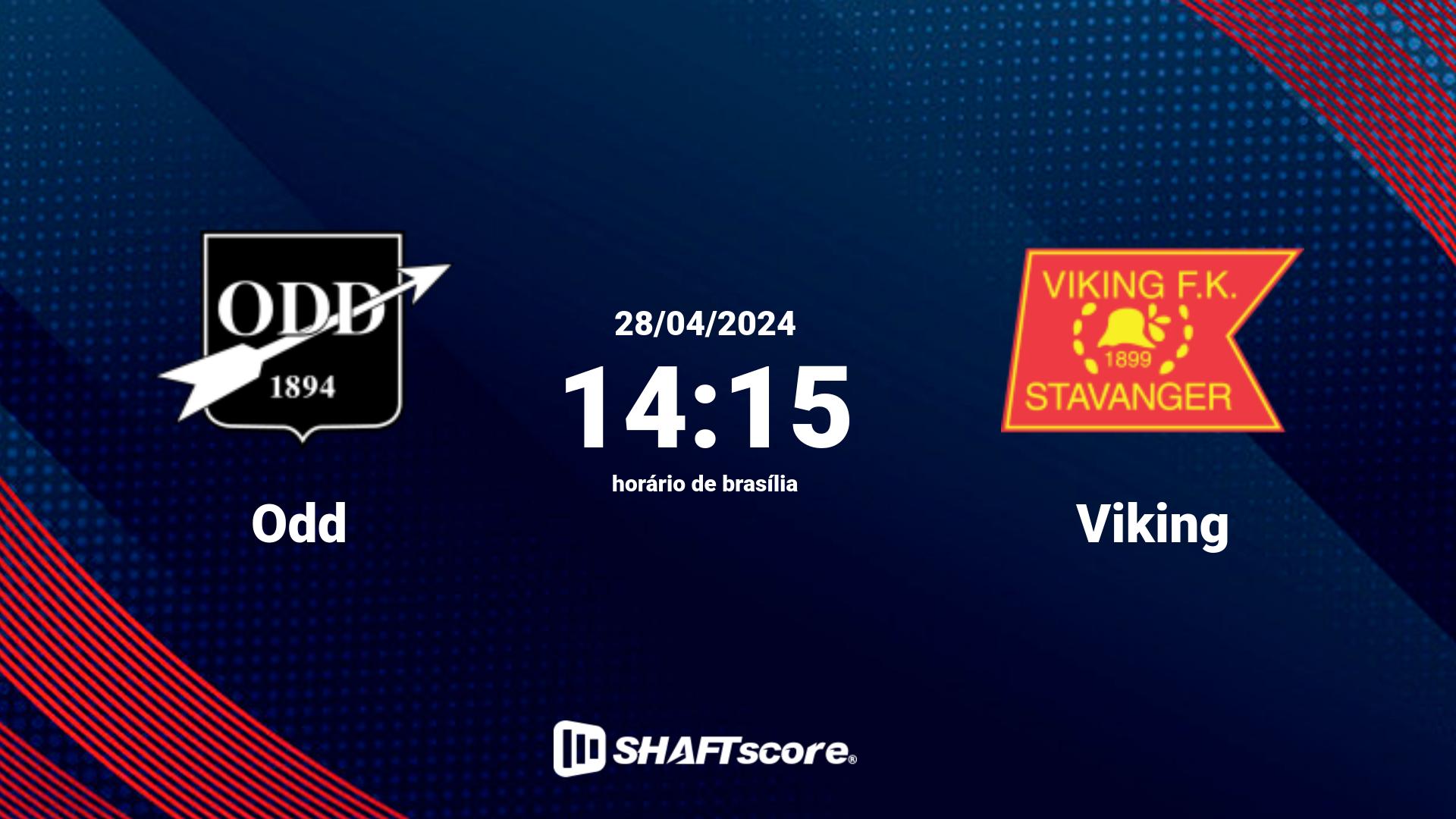 Estatísticas do jogo Odd vs Viking 28.04 14:15