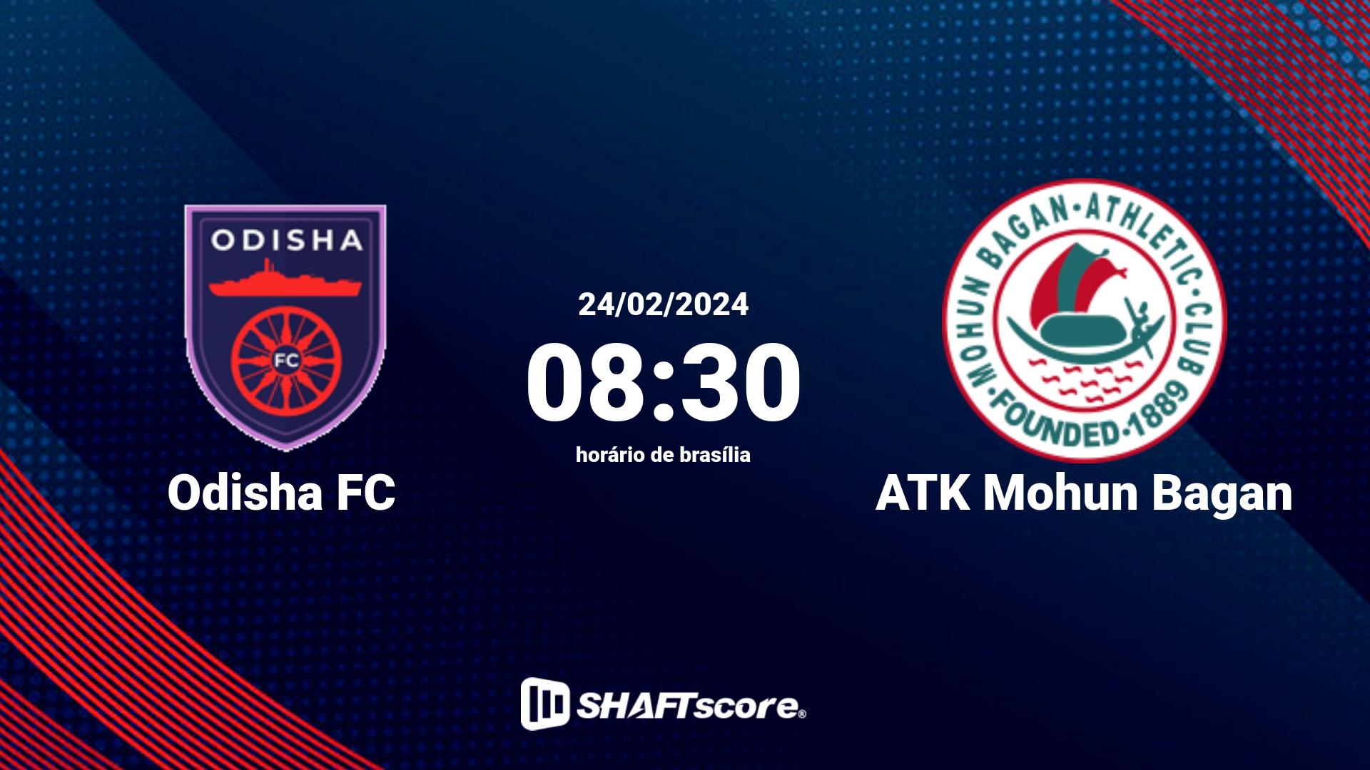 Estatísticas do jogo Odisha FC vs ATK Mohun Bagan 24.02 08:30