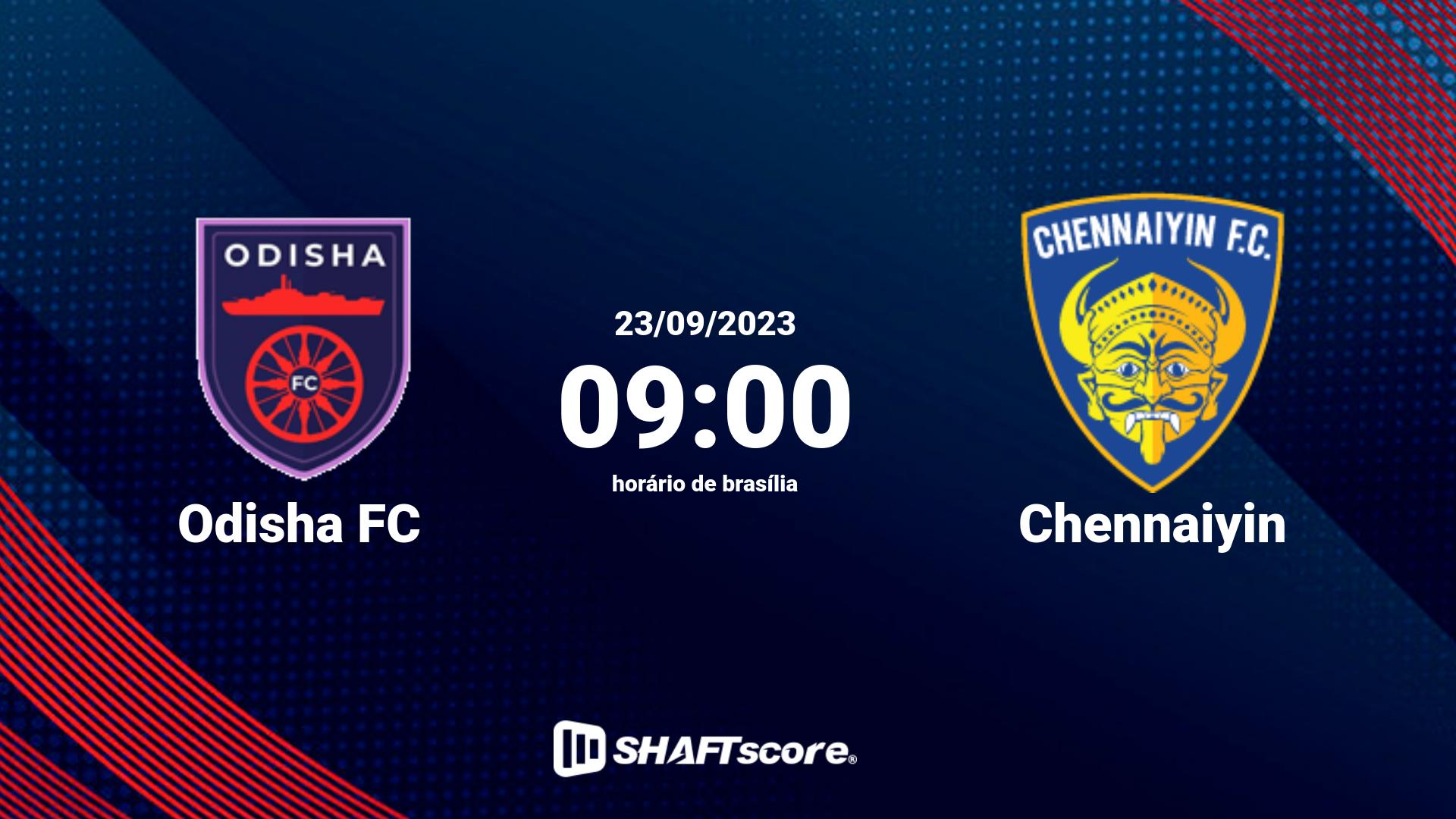 Estatísticas do jogo Odisha FC vs Chennaiyin 23.09 09:00