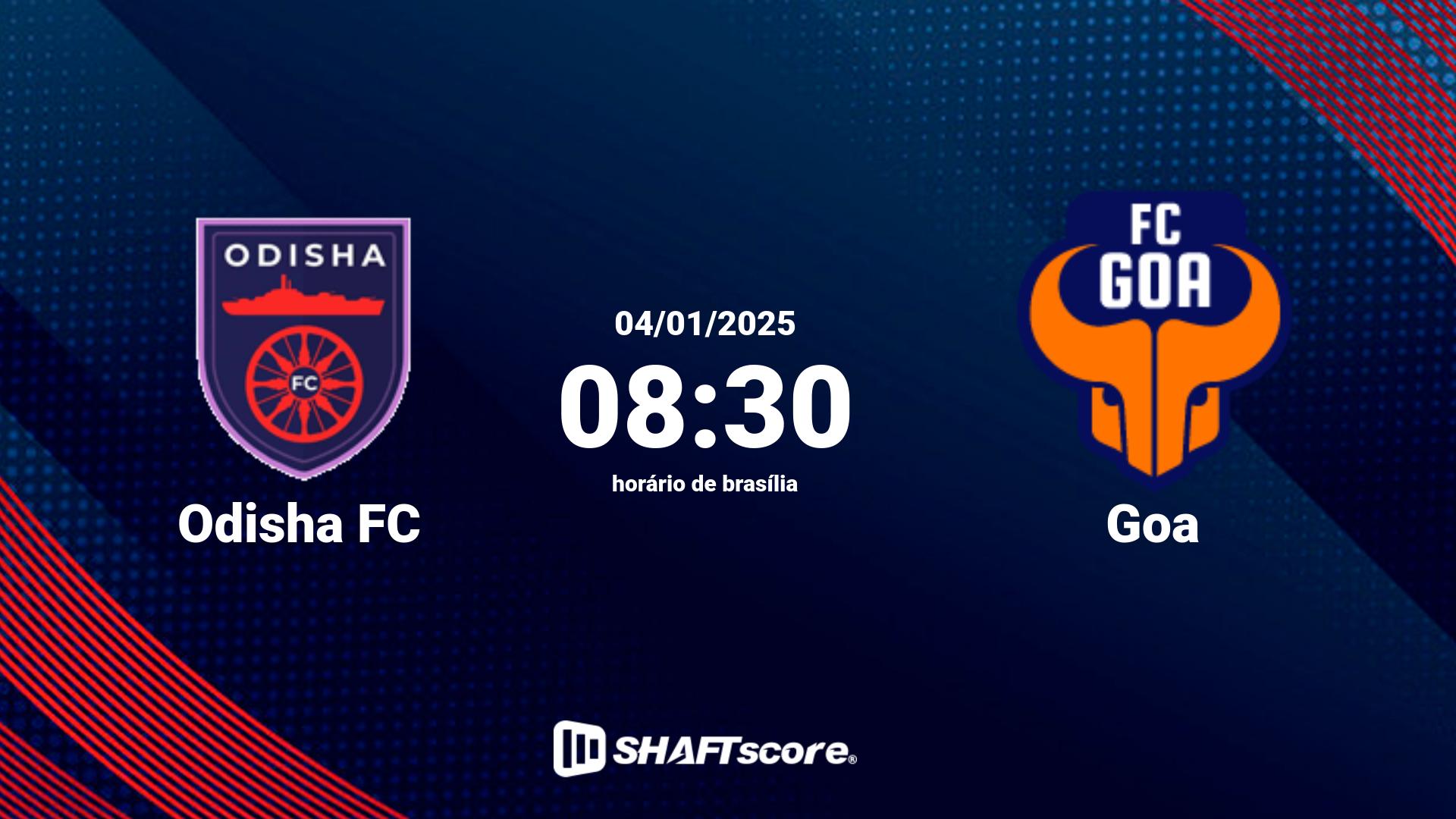 Estatísticas do jogo Odisha FC vs Goa 04.01 08:30