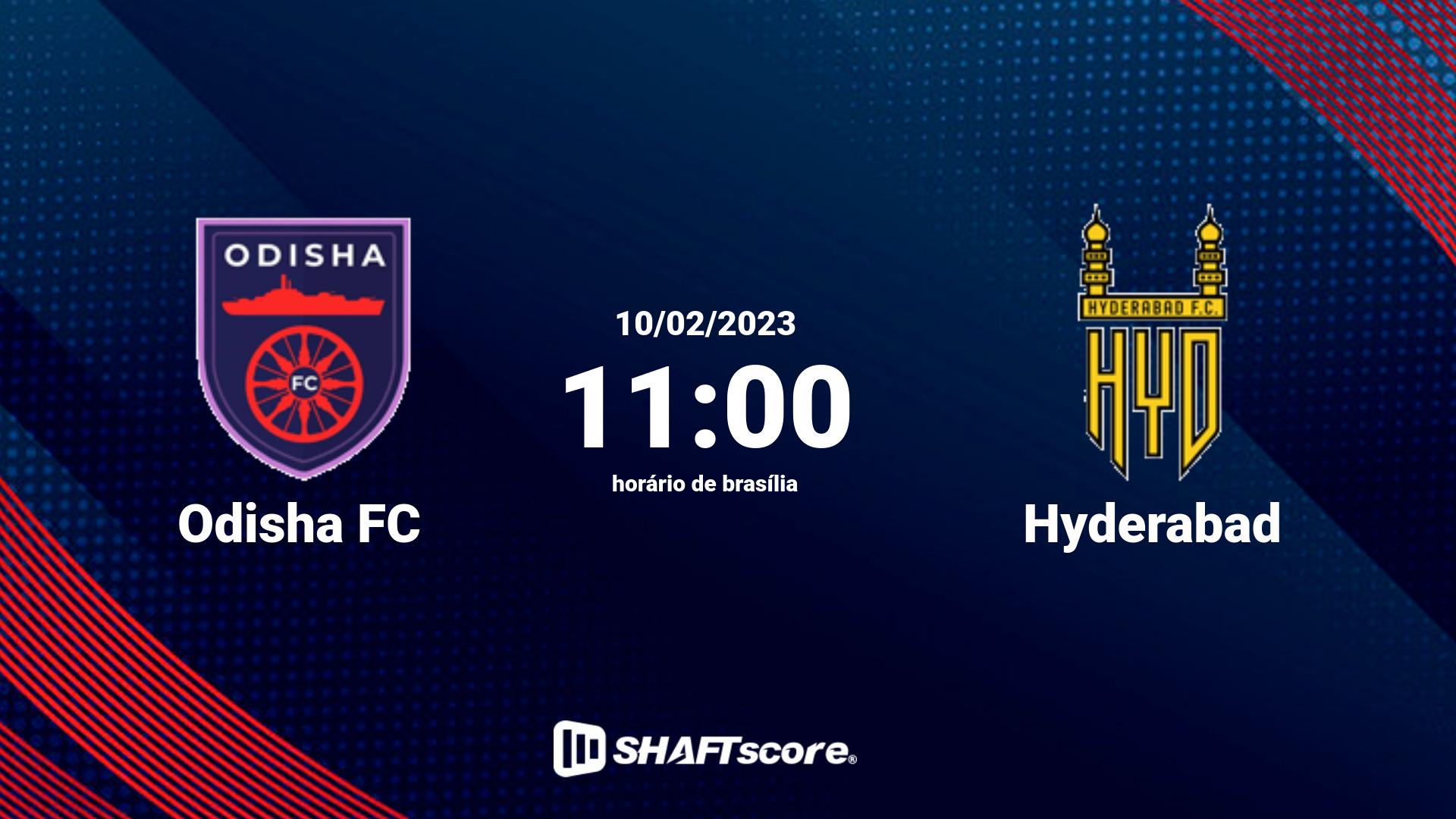 Estatísticas do jogo Odisha FC vs Hyderabad 10.02 11:00