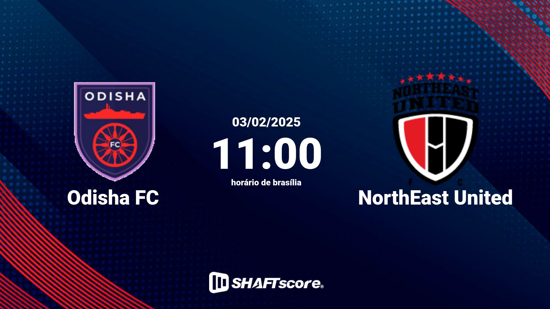 Estatísticas do jogo Odisha FC vs NorthEast United 03.02 11:00