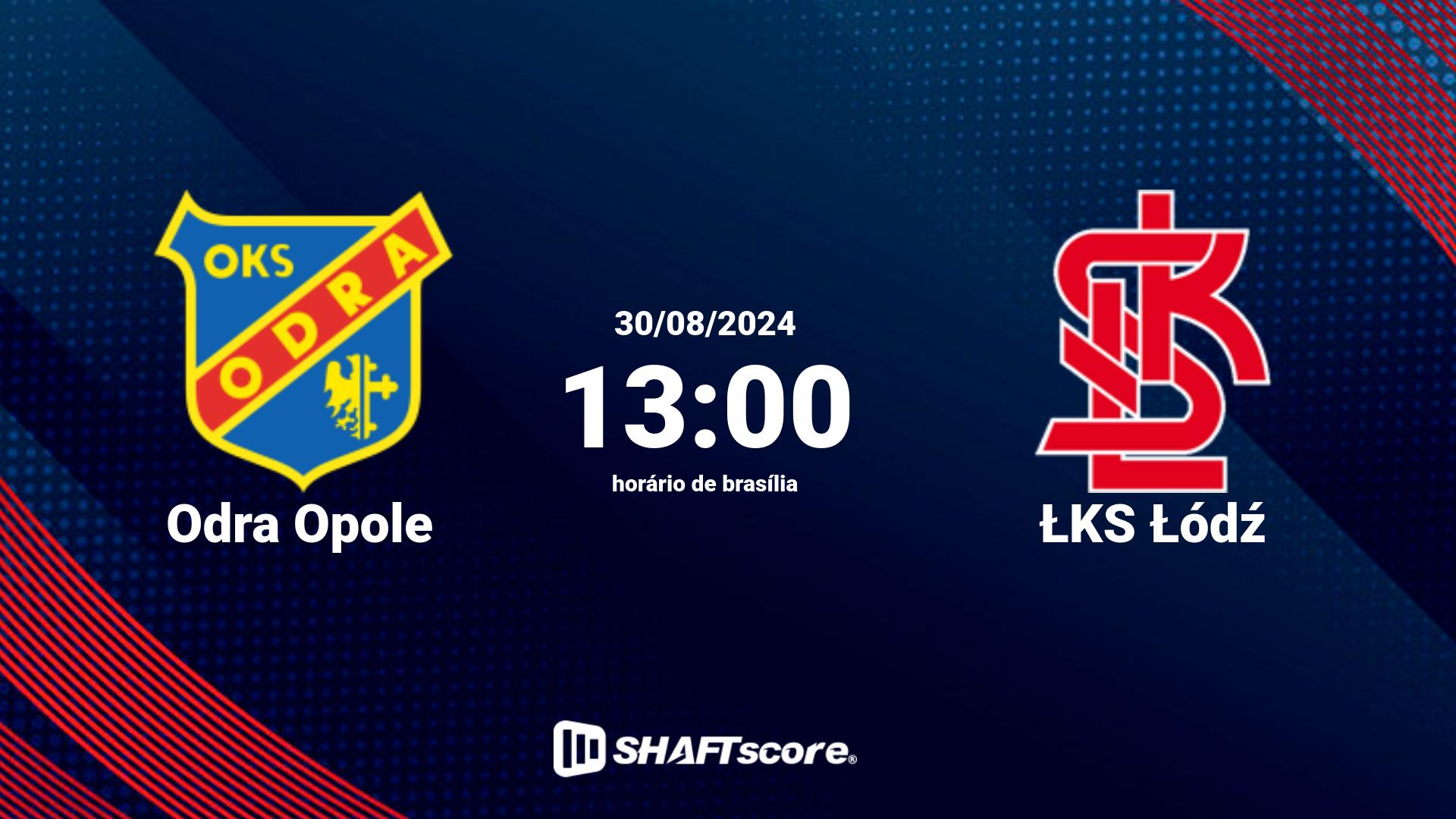 Estatísticas do jogo Odra Opole vs ŁKS Łódź 30.08 13:00