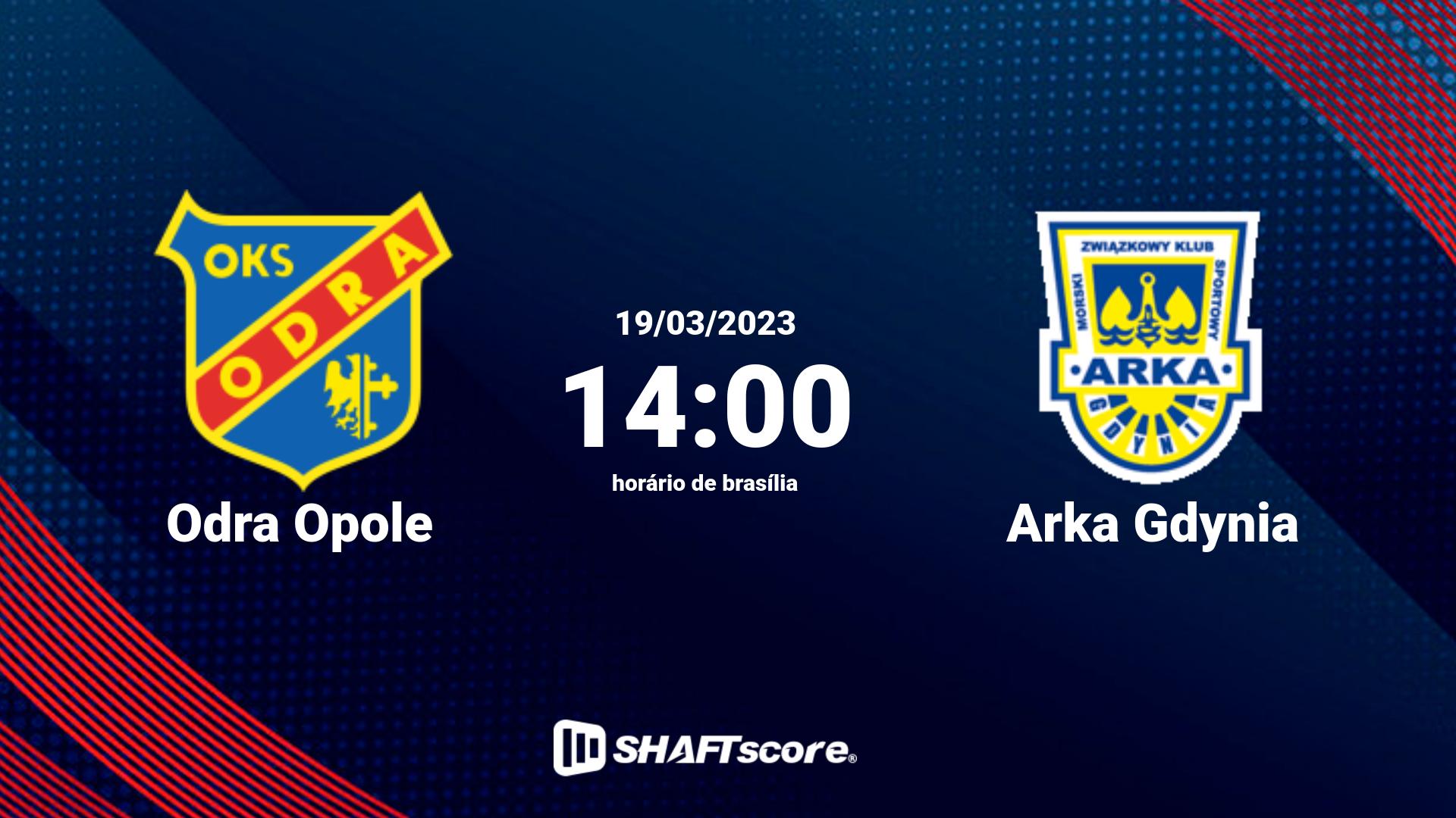 Estatísticas do jogo Odra Opole vs Arka Gdynia 19.03 14:00