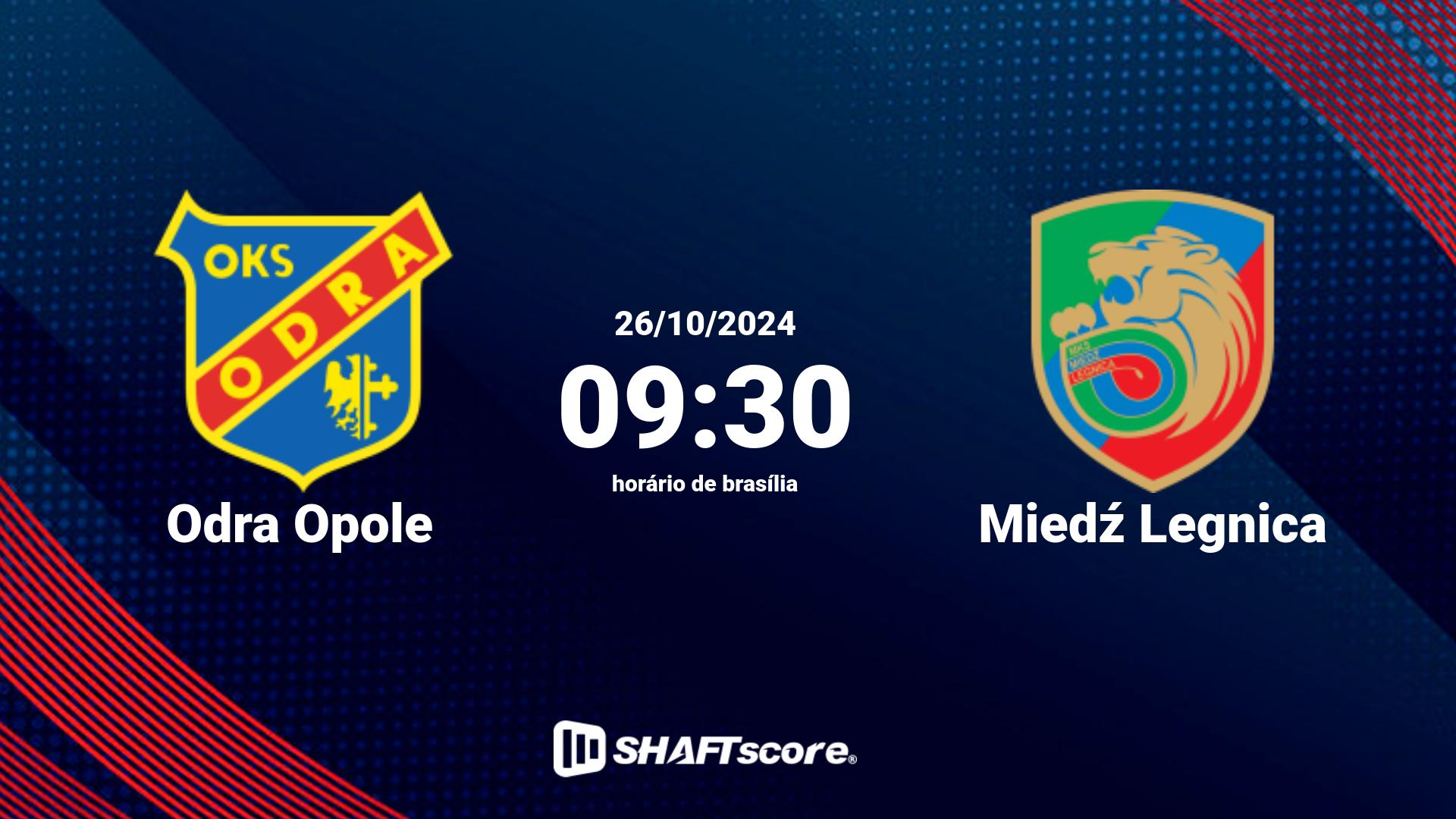 Estatísticas do jogo Odra Opole vs Miedź Legnica 26.10 09:30