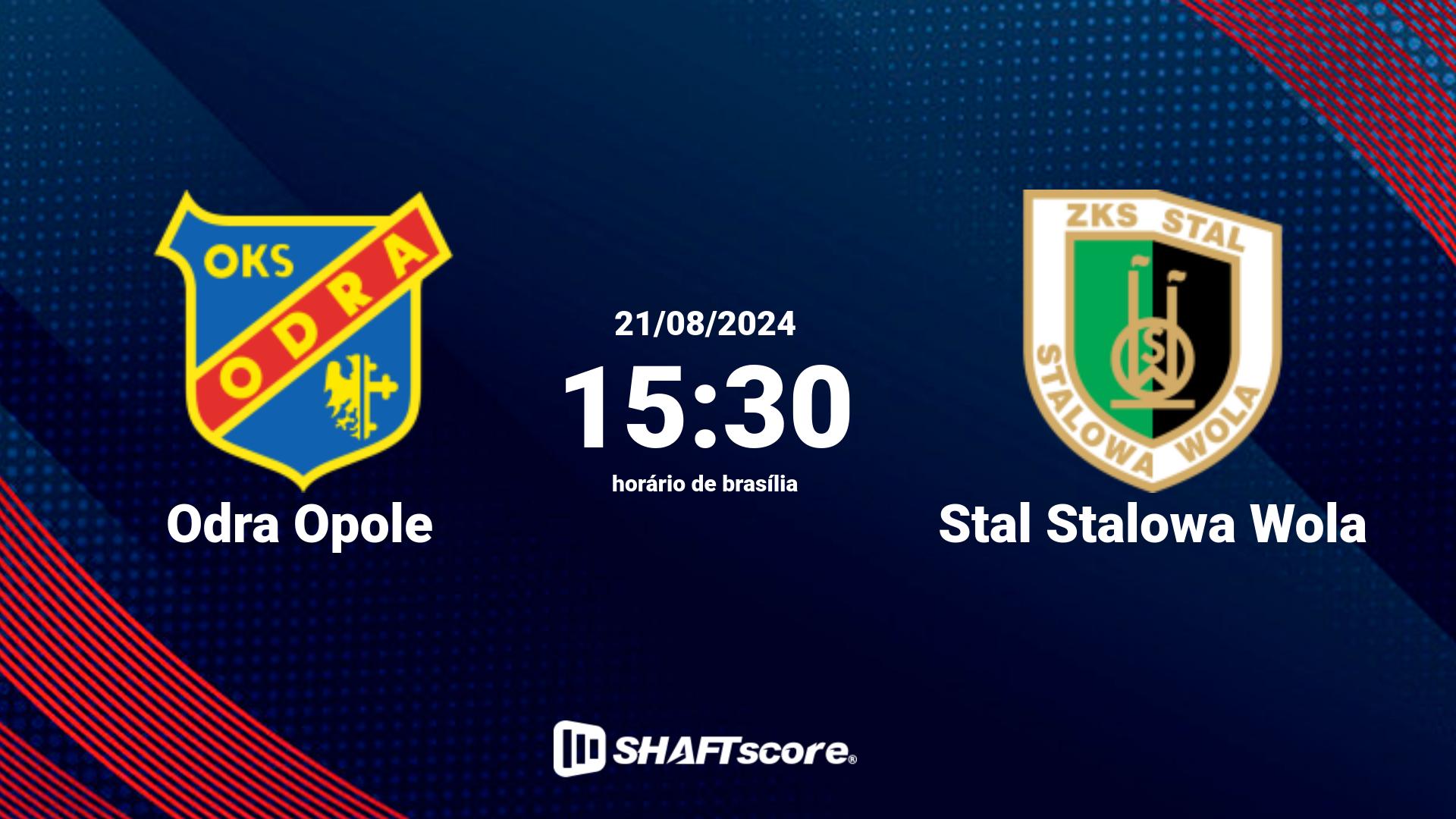 Estatísticas do jogo Odra Opole vs Stal Stalowa Wola 21.08 15:30