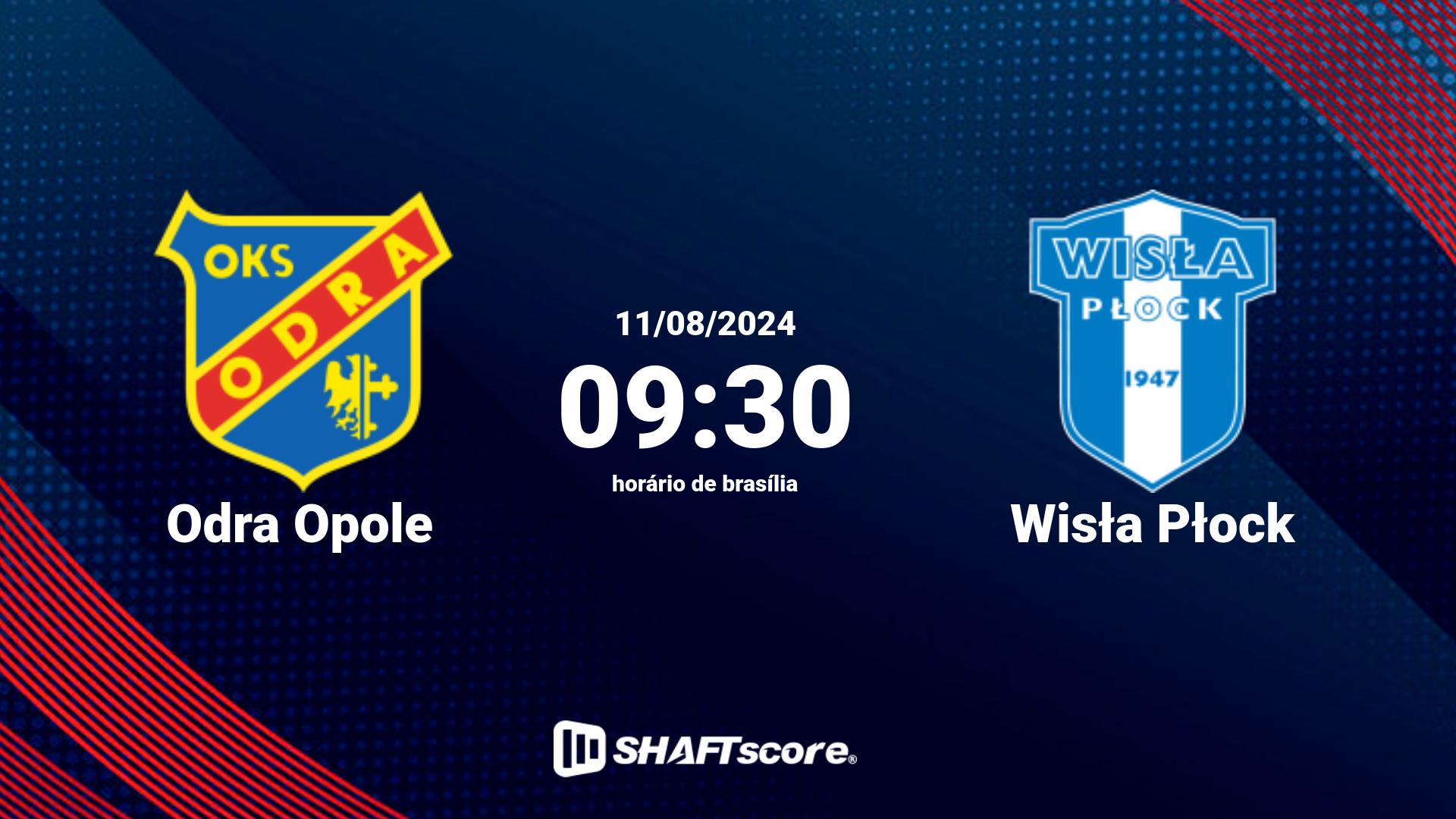 Estatísticas do jogo Odra Opole vs Wisła Płock 11.08 09:30