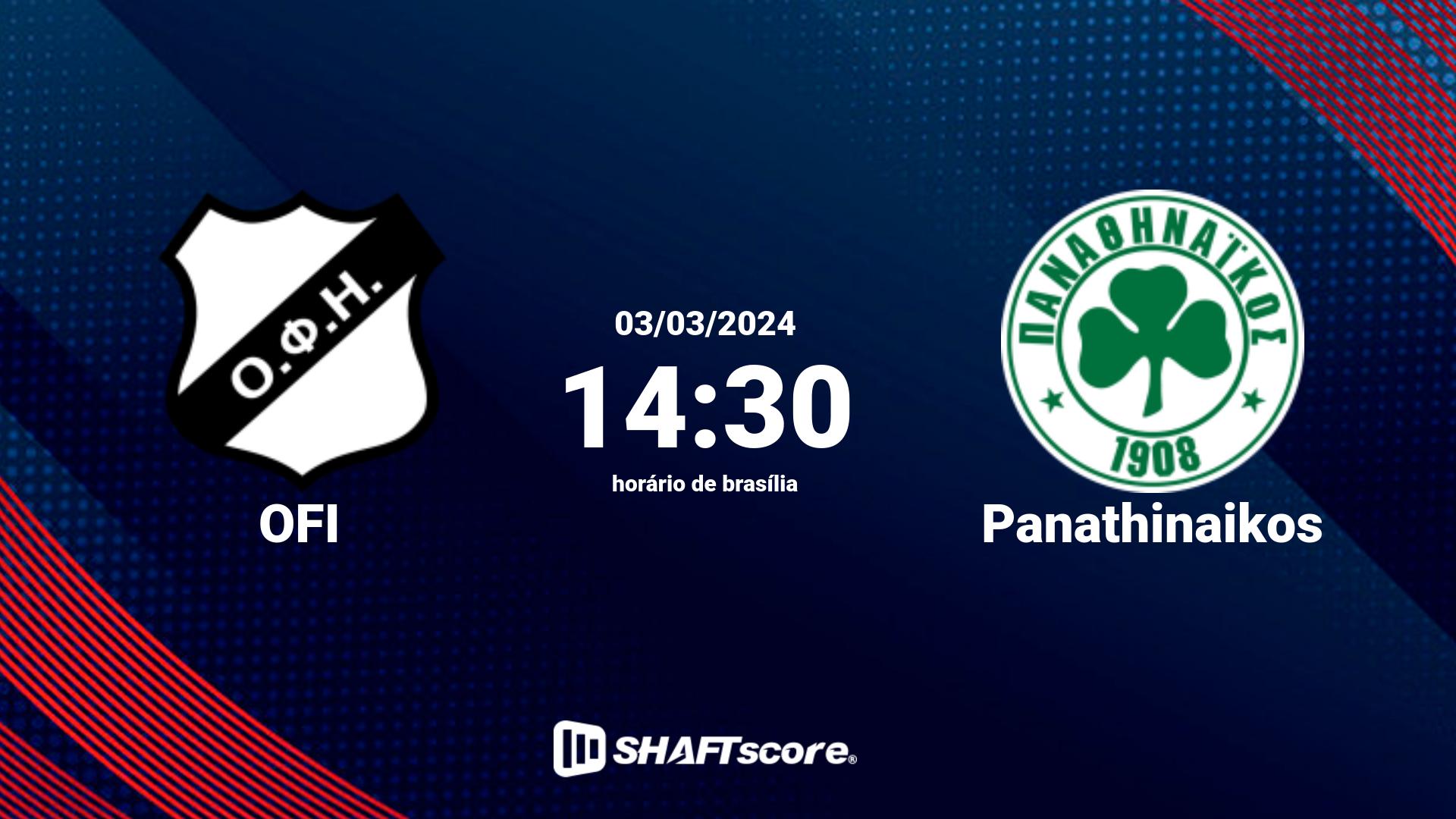 Estatísticas do jogo OFI vs Panathinaikos 03.03 14:30