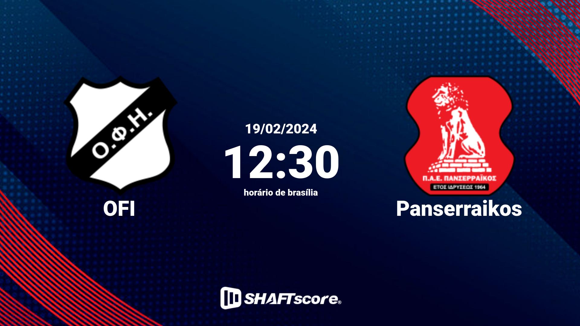 Estatísticas do jogo OFI vs Panserraikos 19.02 12:30