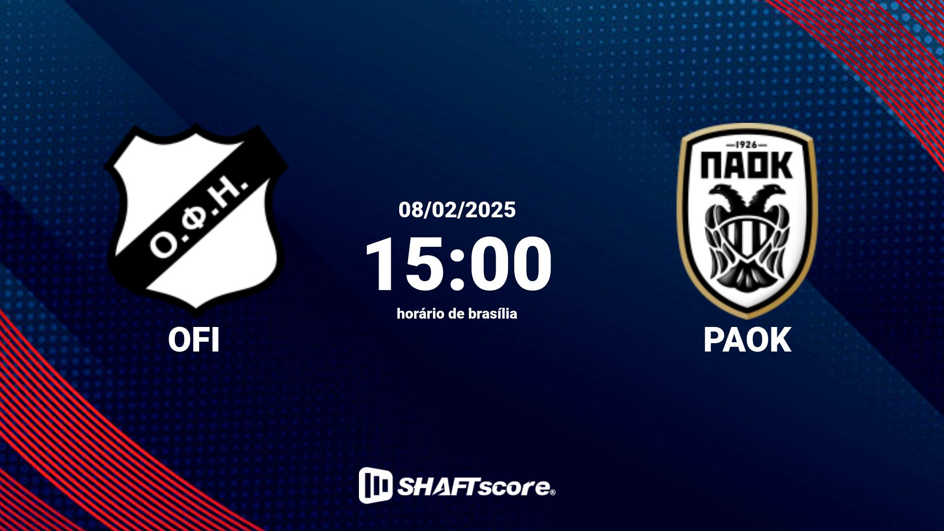 Estatísticas do jogo OFI vs PAOK 08.02 15:00