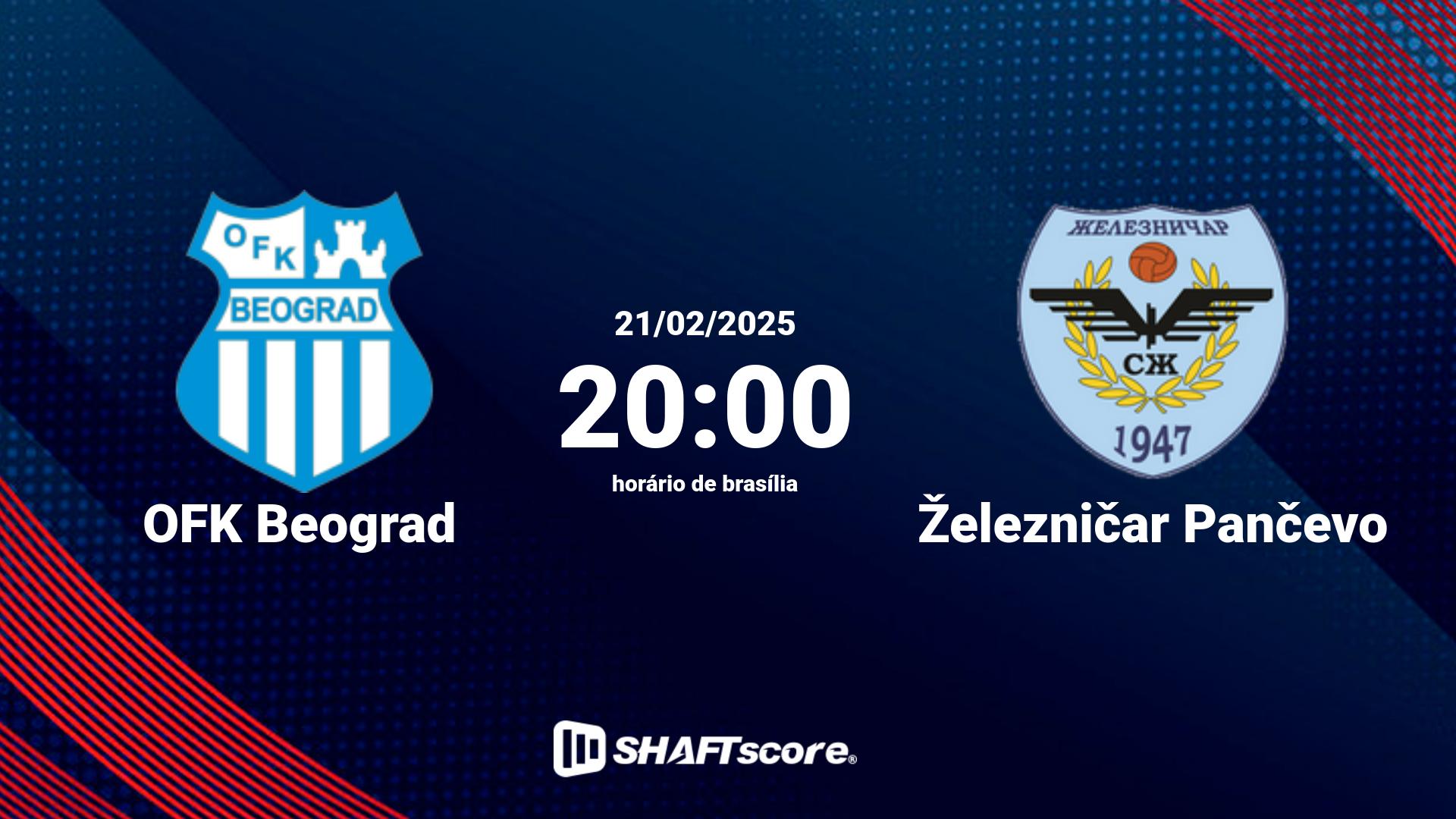 Estatísticas do jogo OFK Beograd vs Železničar Pančevo 21.02 20:00