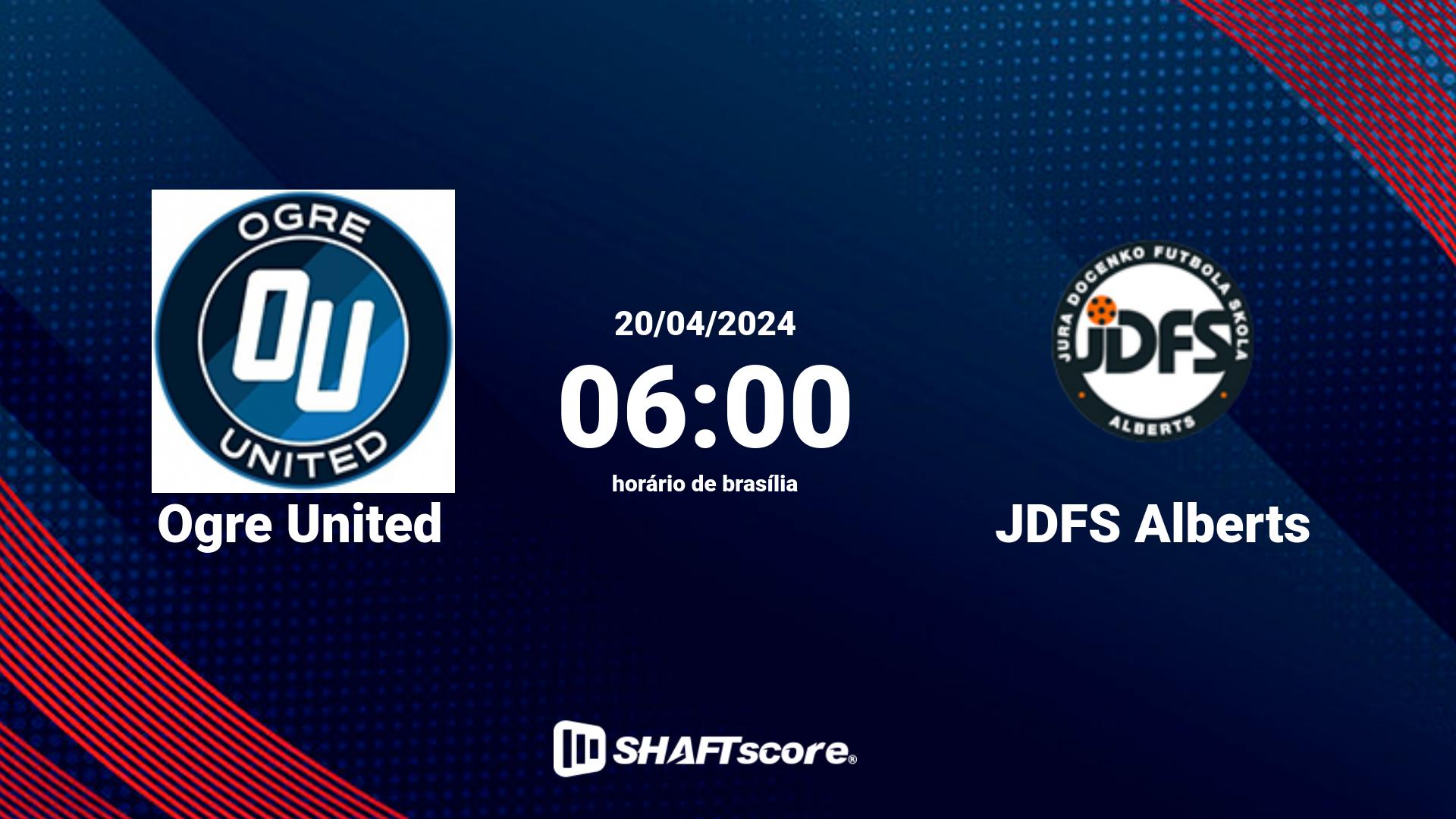 Estatísticas do jogo Ogre United vs JDFS Alberts 20.04 06:00