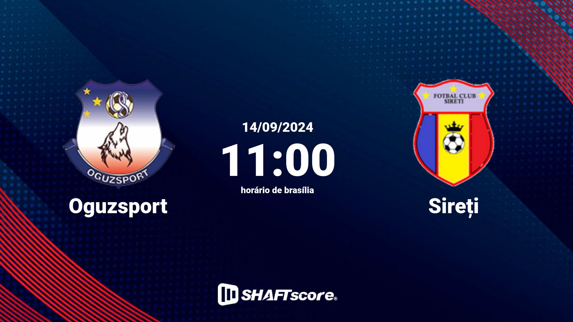 Estatísticas do jogo Oguzsport vs Sireți 14.09 11:00