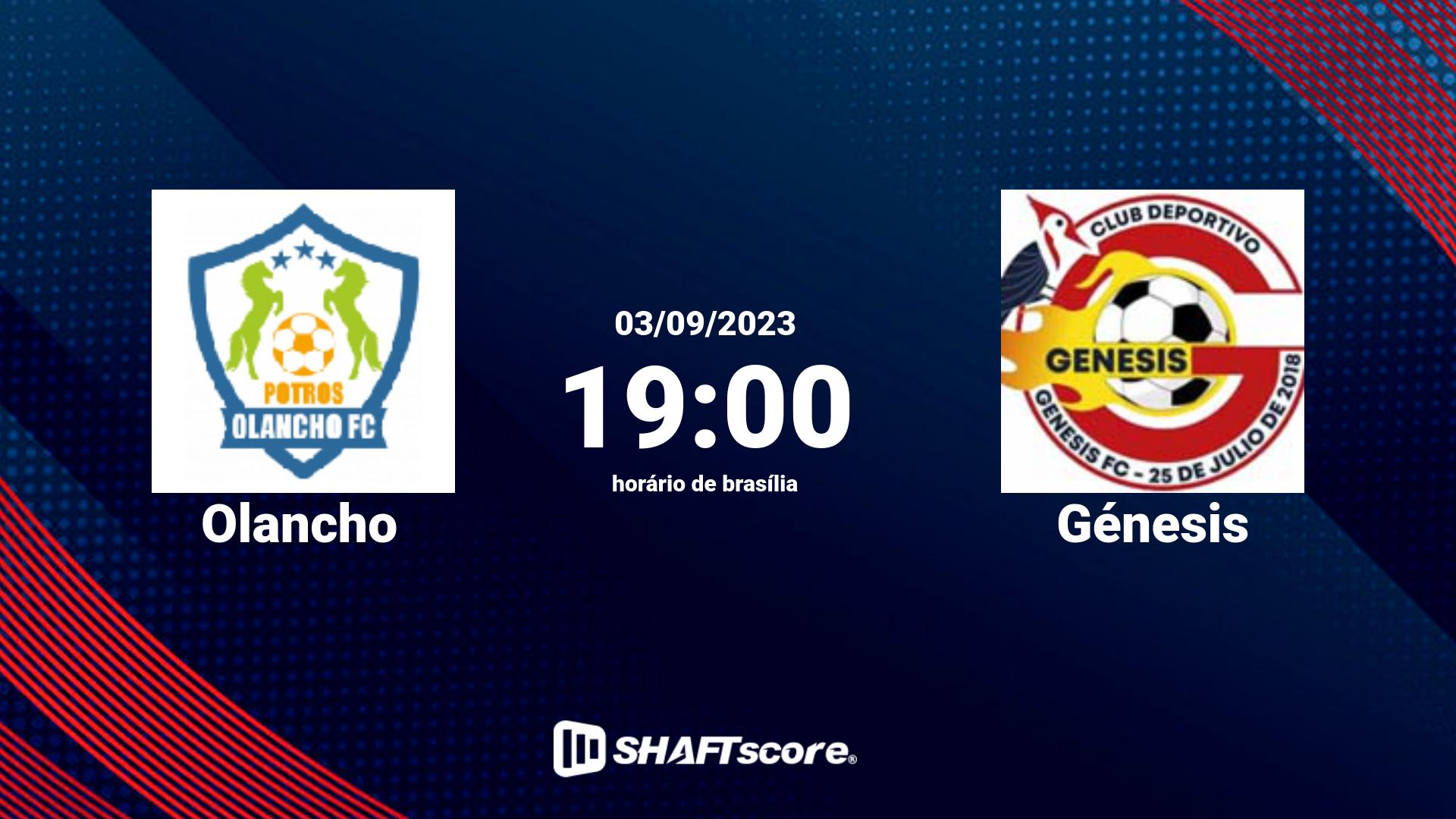 Estatísticas do jogo Olancho vs Génesis 03.09 19:00