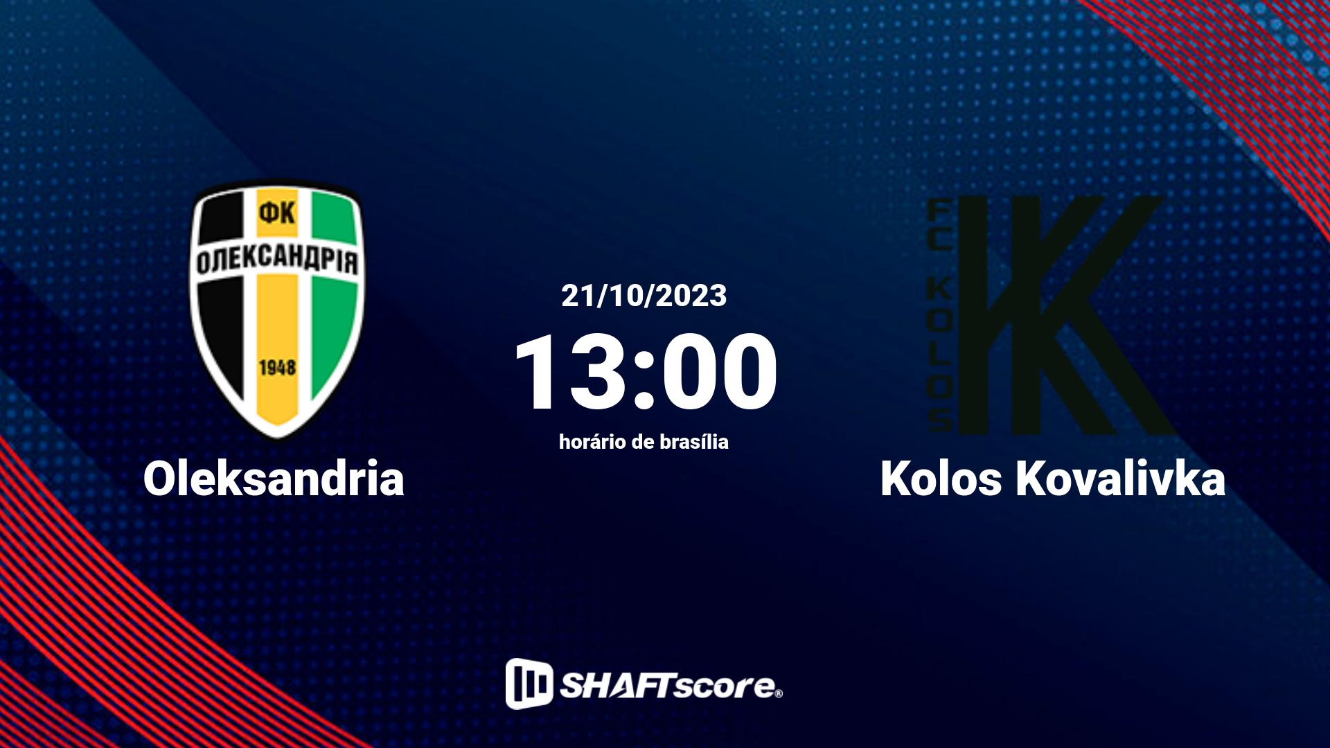 Estatísticas do jogo Oleksandria vs Kolos Kovalivka 21.10 13:00