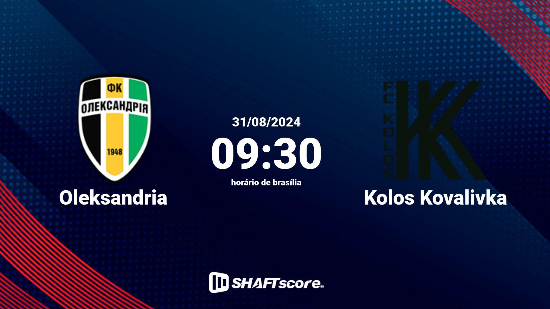 Estatísticas do jogo Oleksandria vs Kolos Kovalivka 31.08 09:30