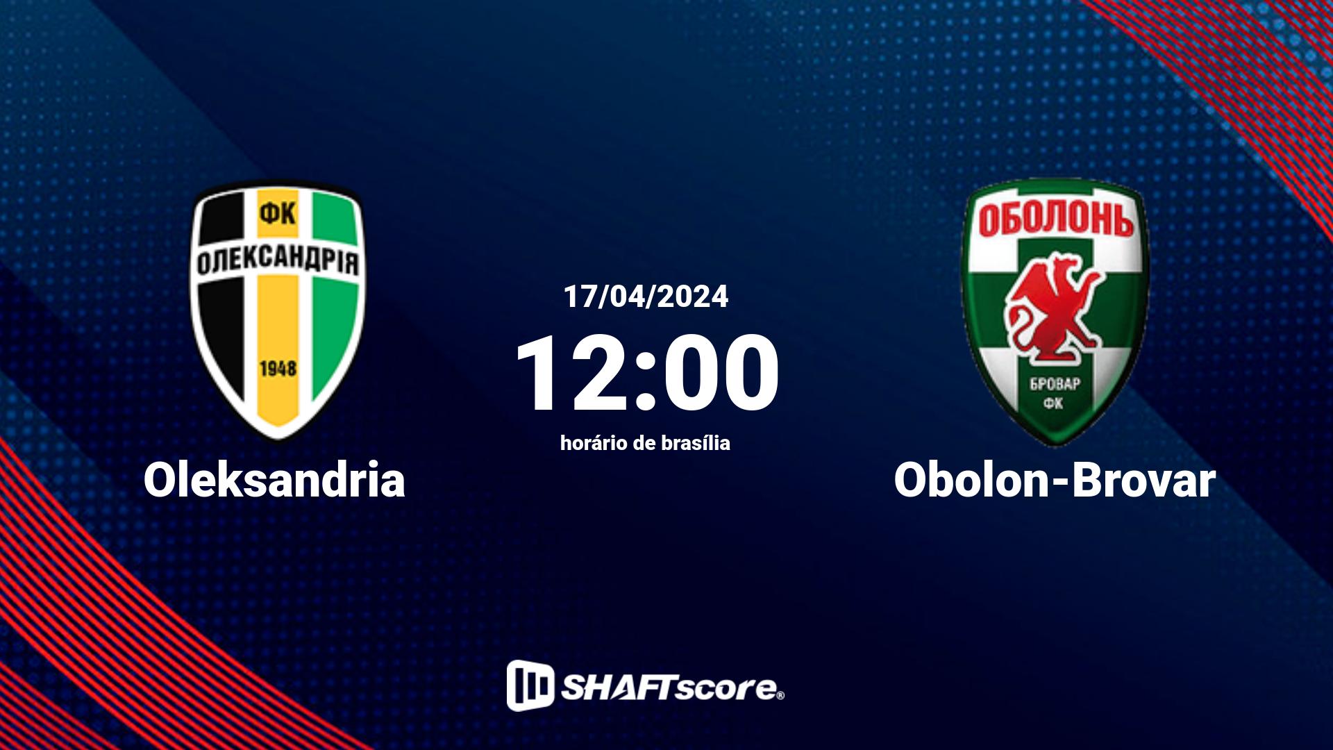 Estatísticas do jogo Oleksandria vs Obolon-Brovar 17.04 12:00