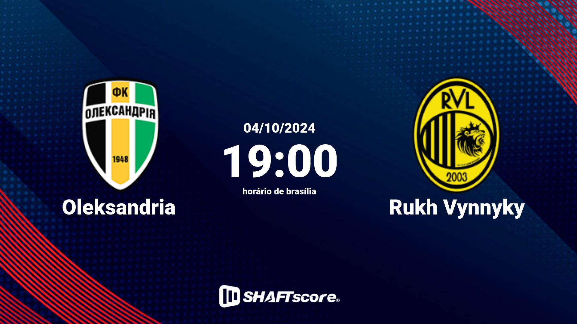 Estatísticas do jogo Oleksandria vs Rukh Vynnyky 04.10 19:00