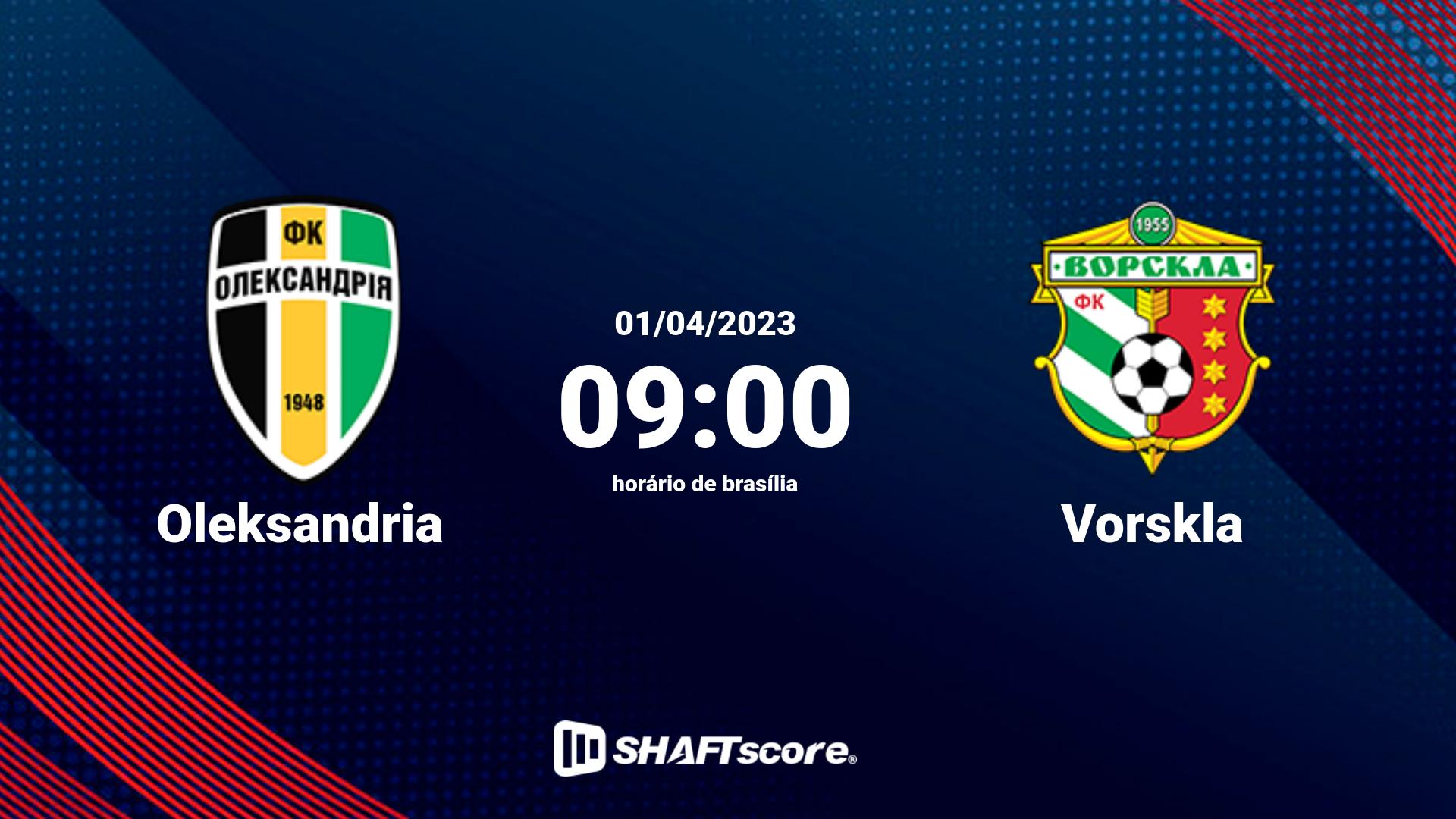 Estatísticas do jogo Oleksandria vs Vorskla 01.04 09:00