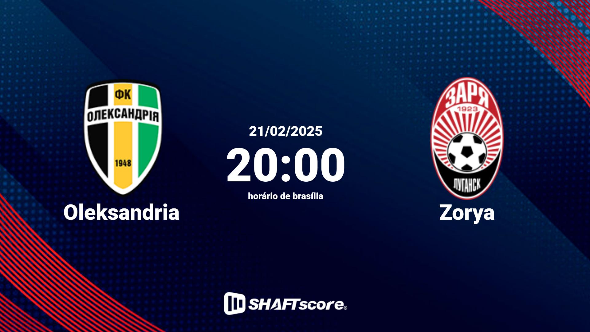 Estatísticas do jogo Oleksandria vs Zorya 21.02 20:00