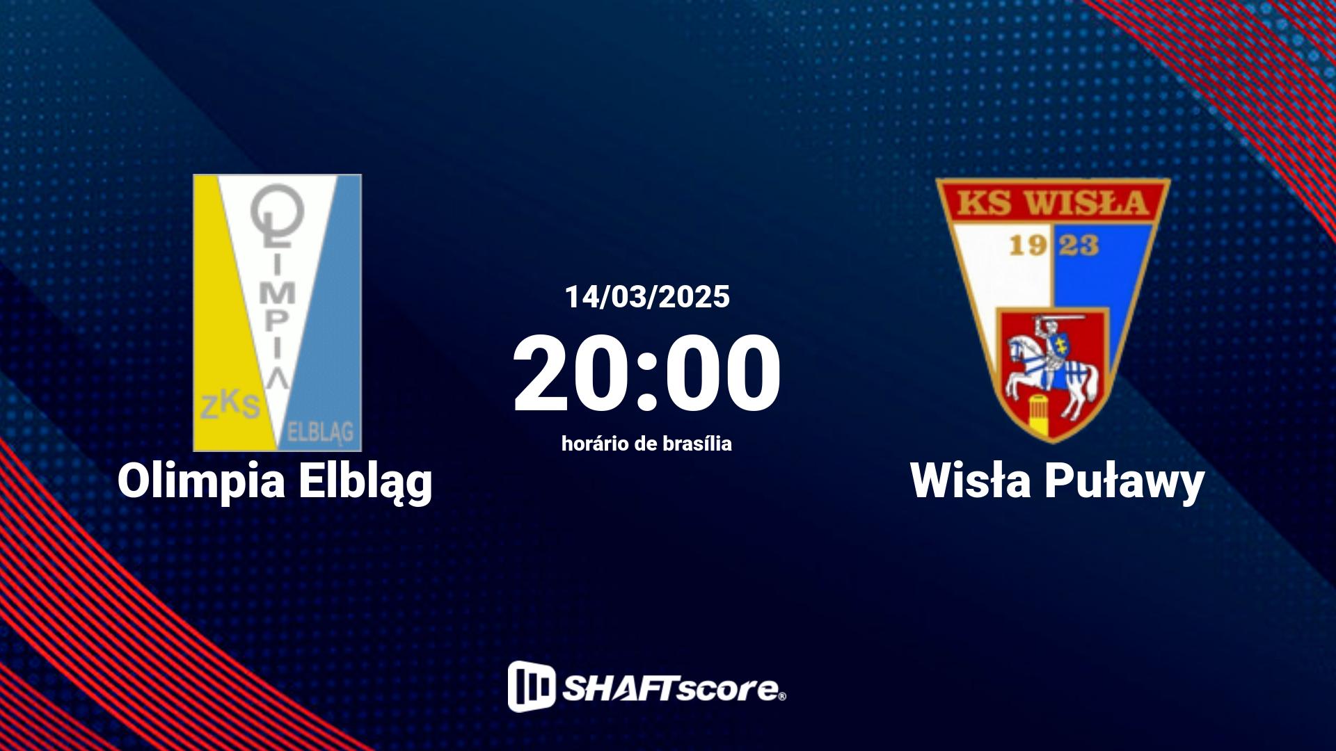 Estatísticas do jogo Olimpia Elbląg vs Wisła Puławy 14.03 20:00