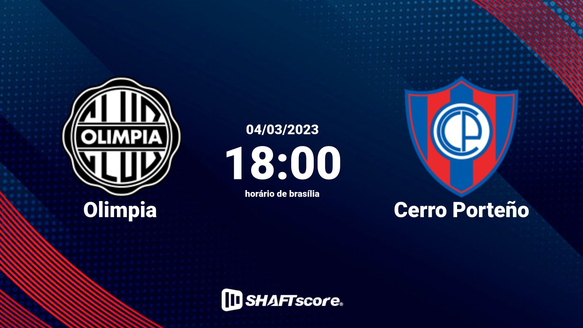 Estatísticas do jogo Olimpia vs Cerro Porteño 04.03 18:00