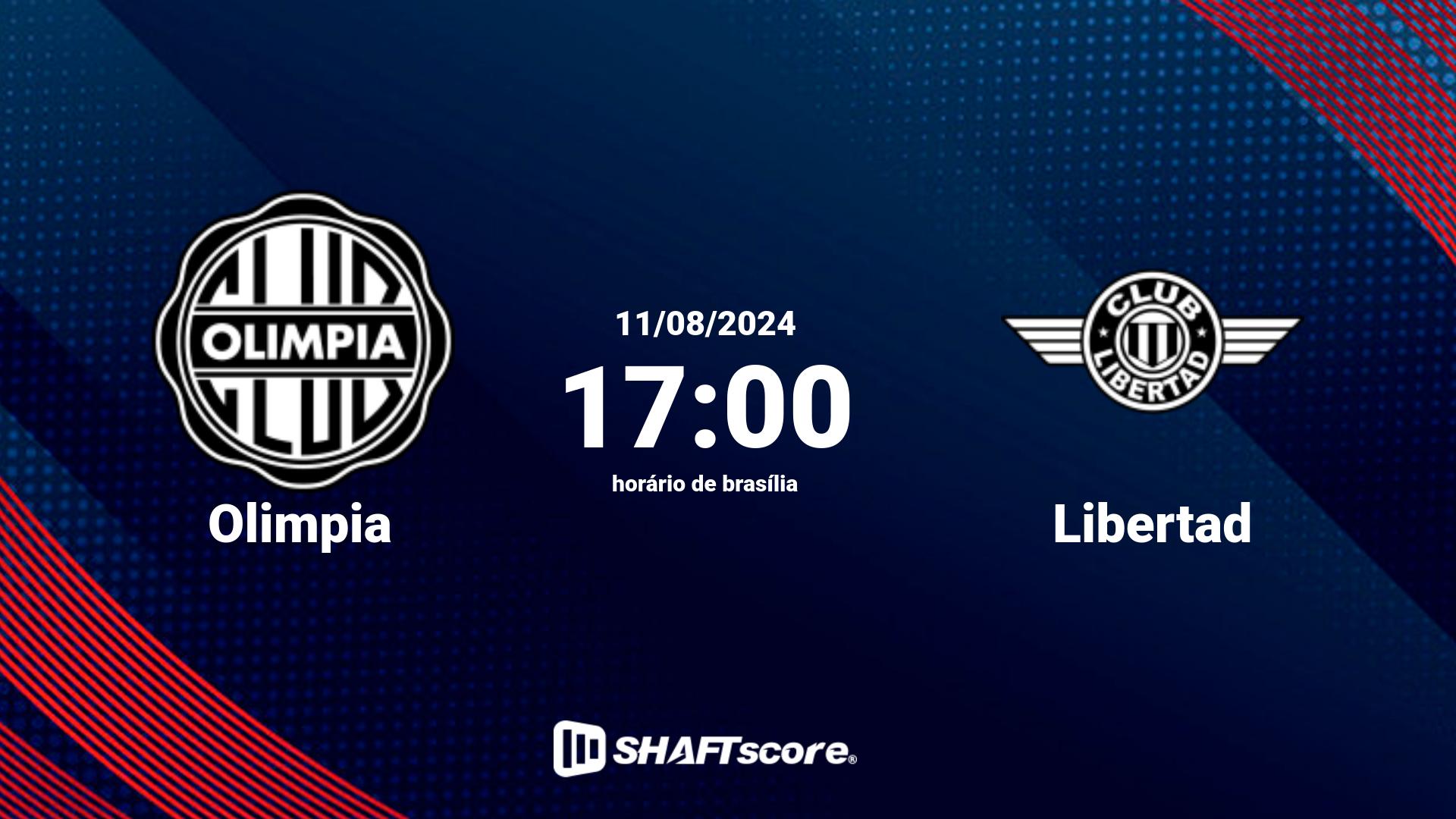 Estatísticas do jogo Olimpia vs Libertad 11.08 17:00