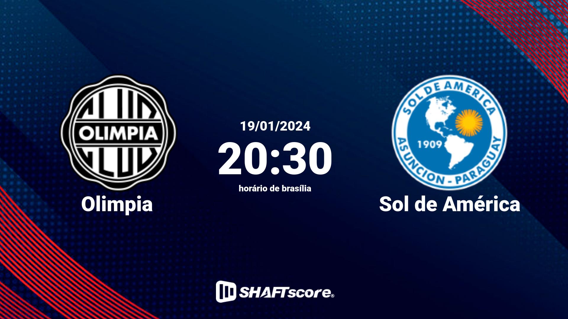 Estatísticas do jogo Olimpia vs Sol de América 19.01 20:30