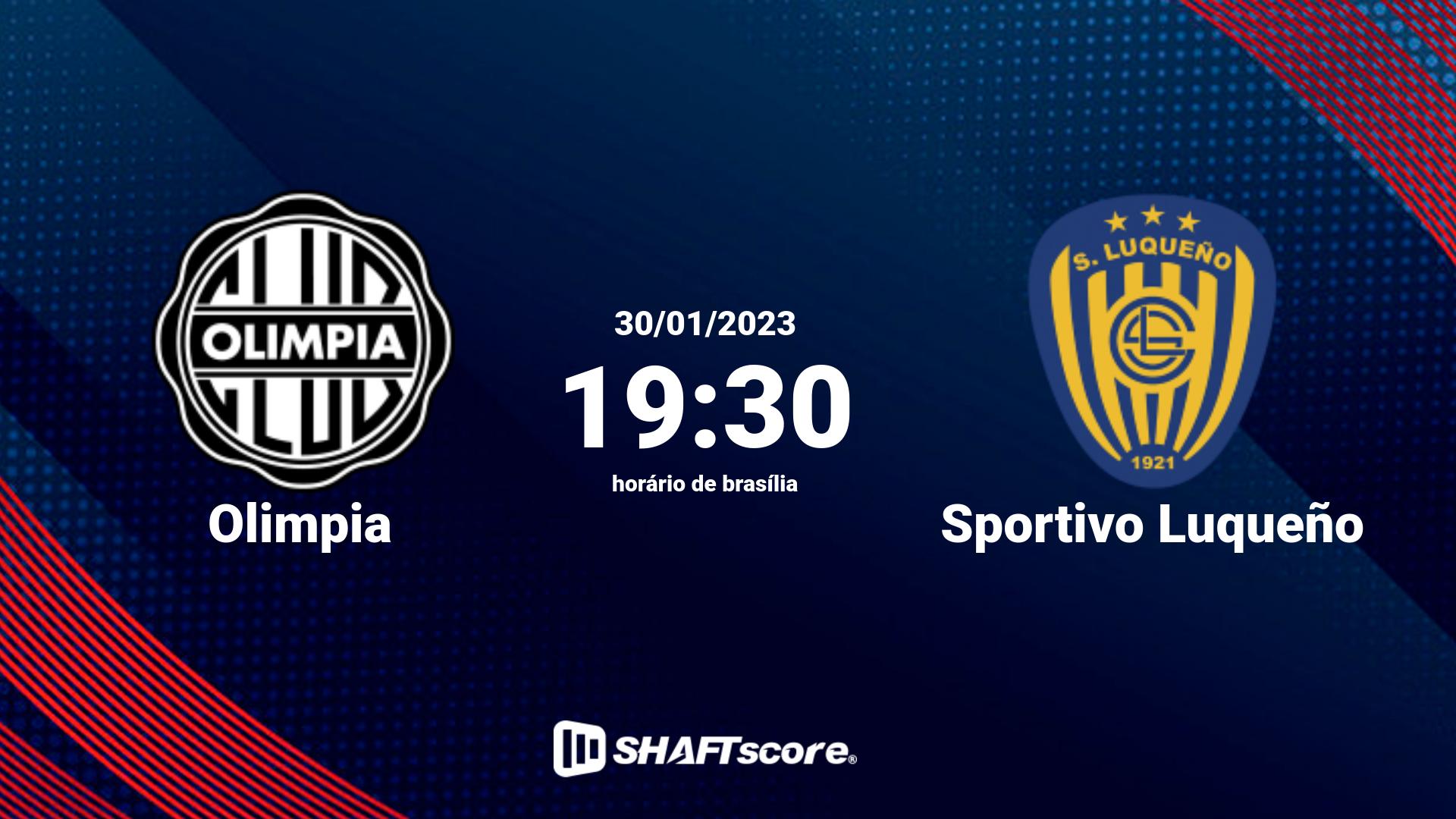 Estatísticas do jogo Olimpia vs Sportivo Luqueño 30.01 19:30