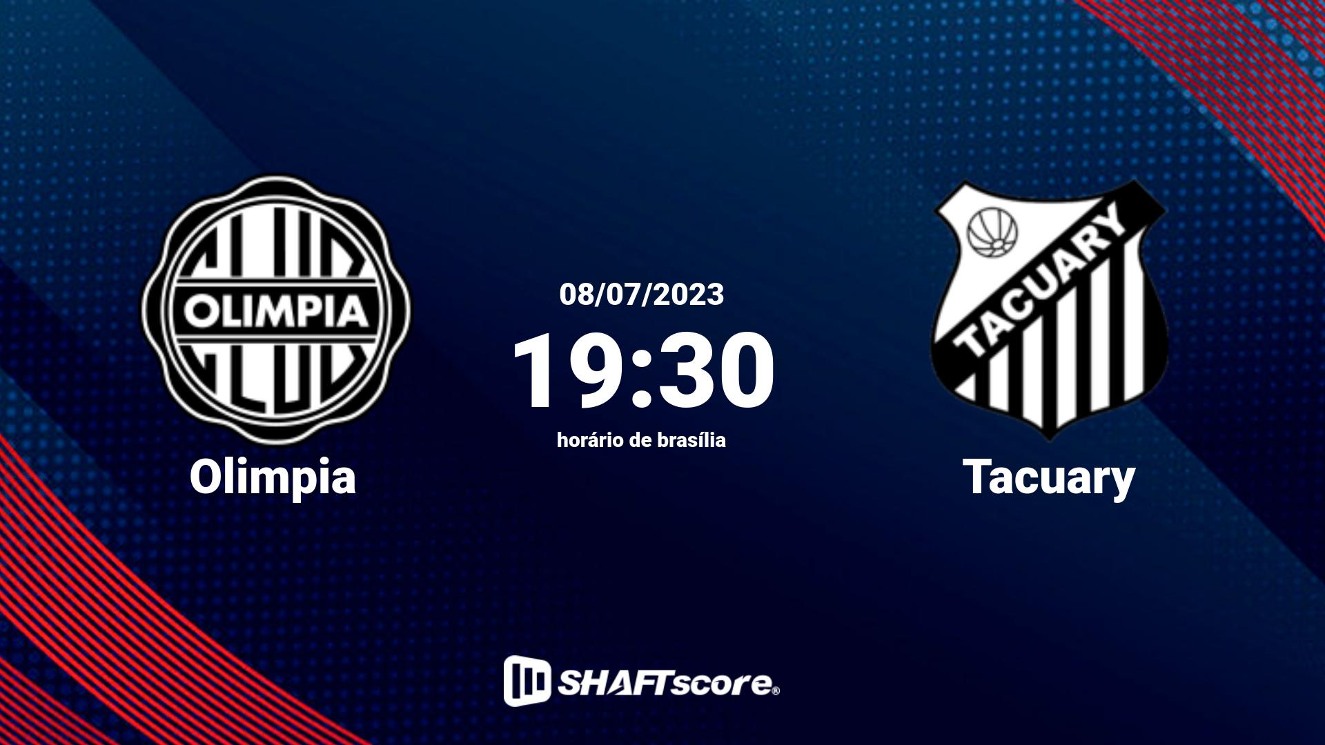 Estatísticas do jogo Olimpia vs Tacuary 08.07 19:30