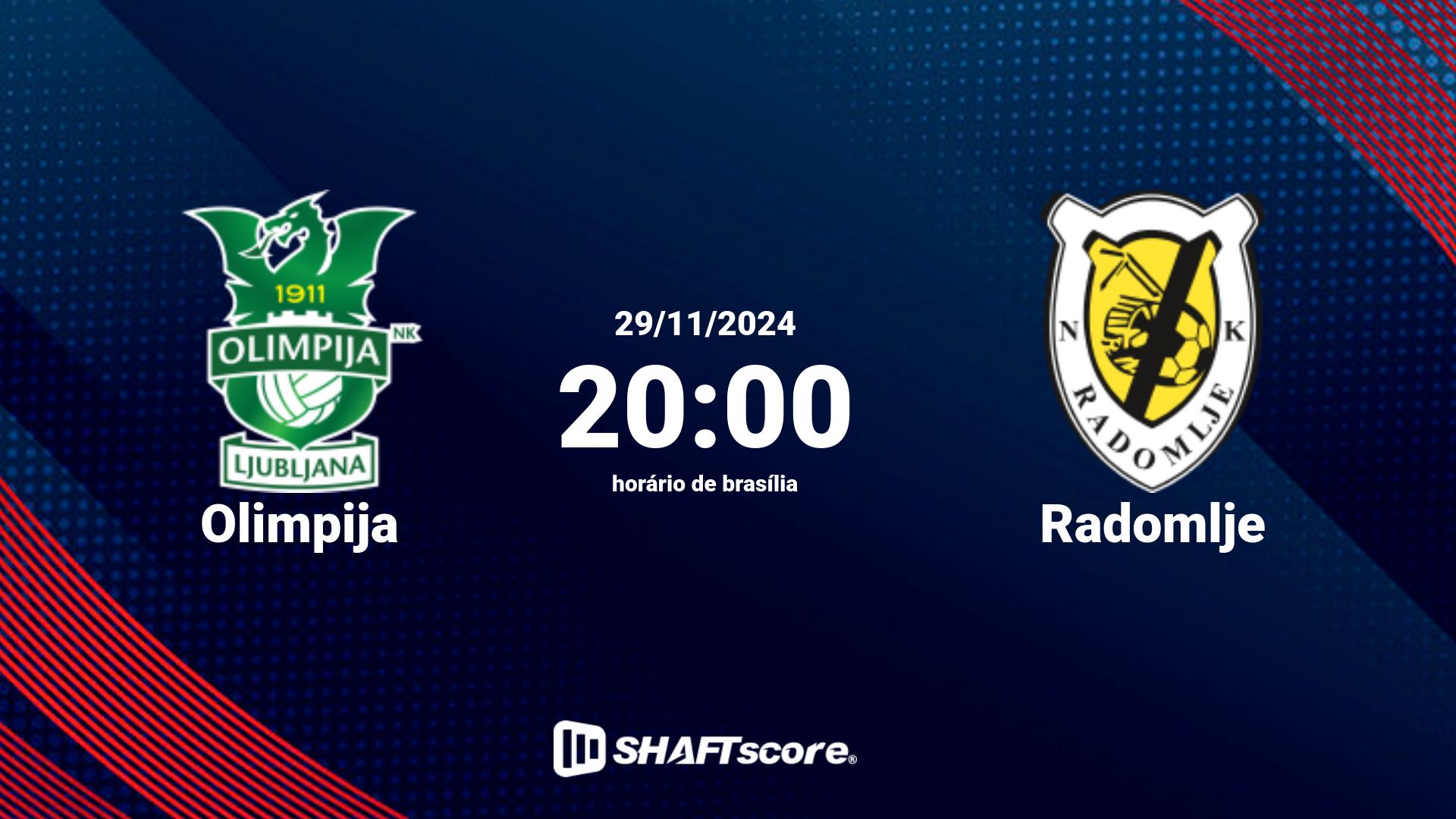 Estatísticas do jogo Olimpija vs Radomlje 29.11 20:00