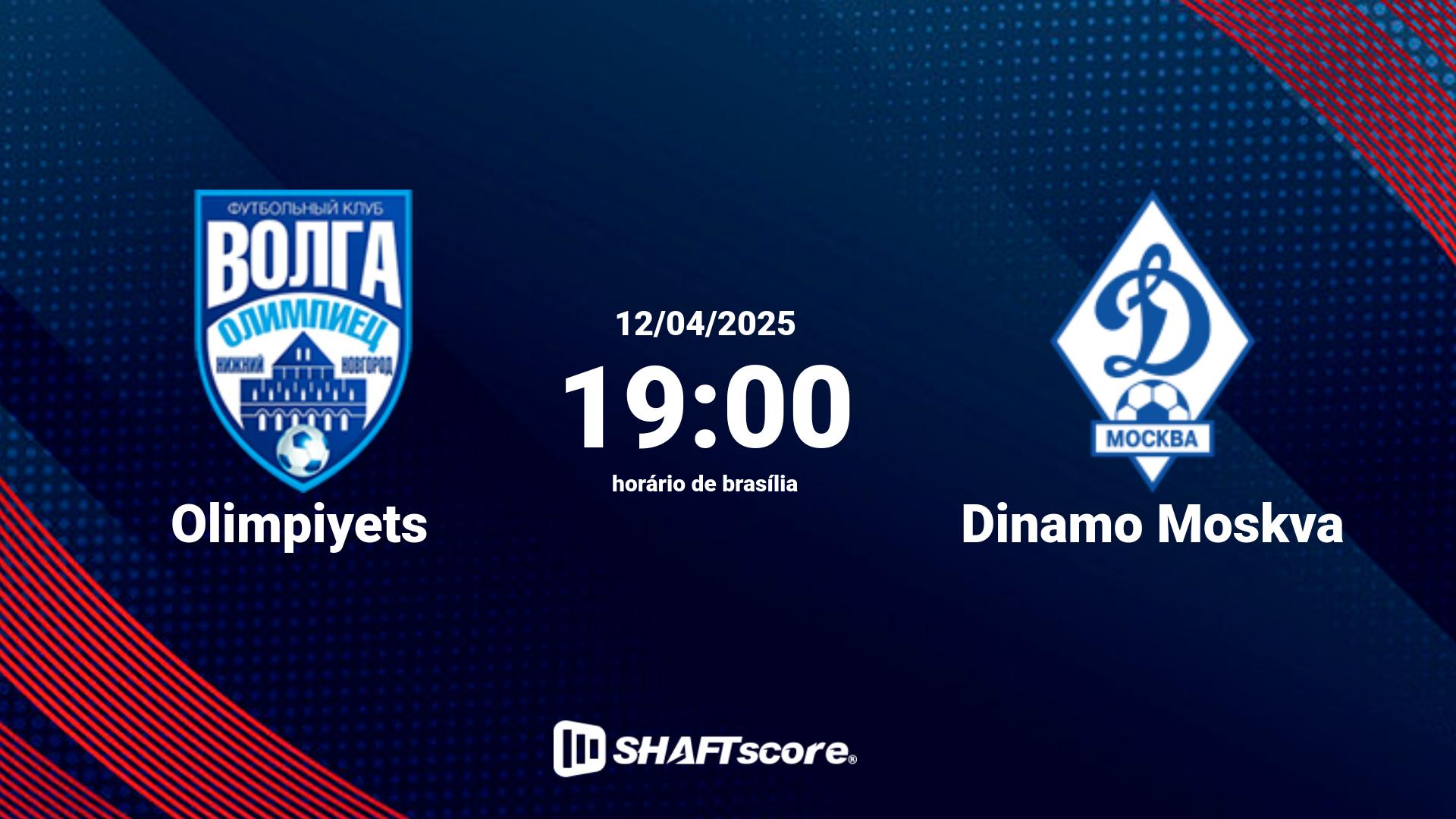 Estatísticas do jogo Olimpiyets vs Dinamo Moskva 12.04 19:00