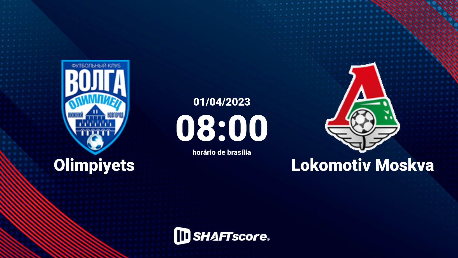 Estatísticas do jogo Olimpiyets vs Lokomotiv Moskva 01.04 08:00