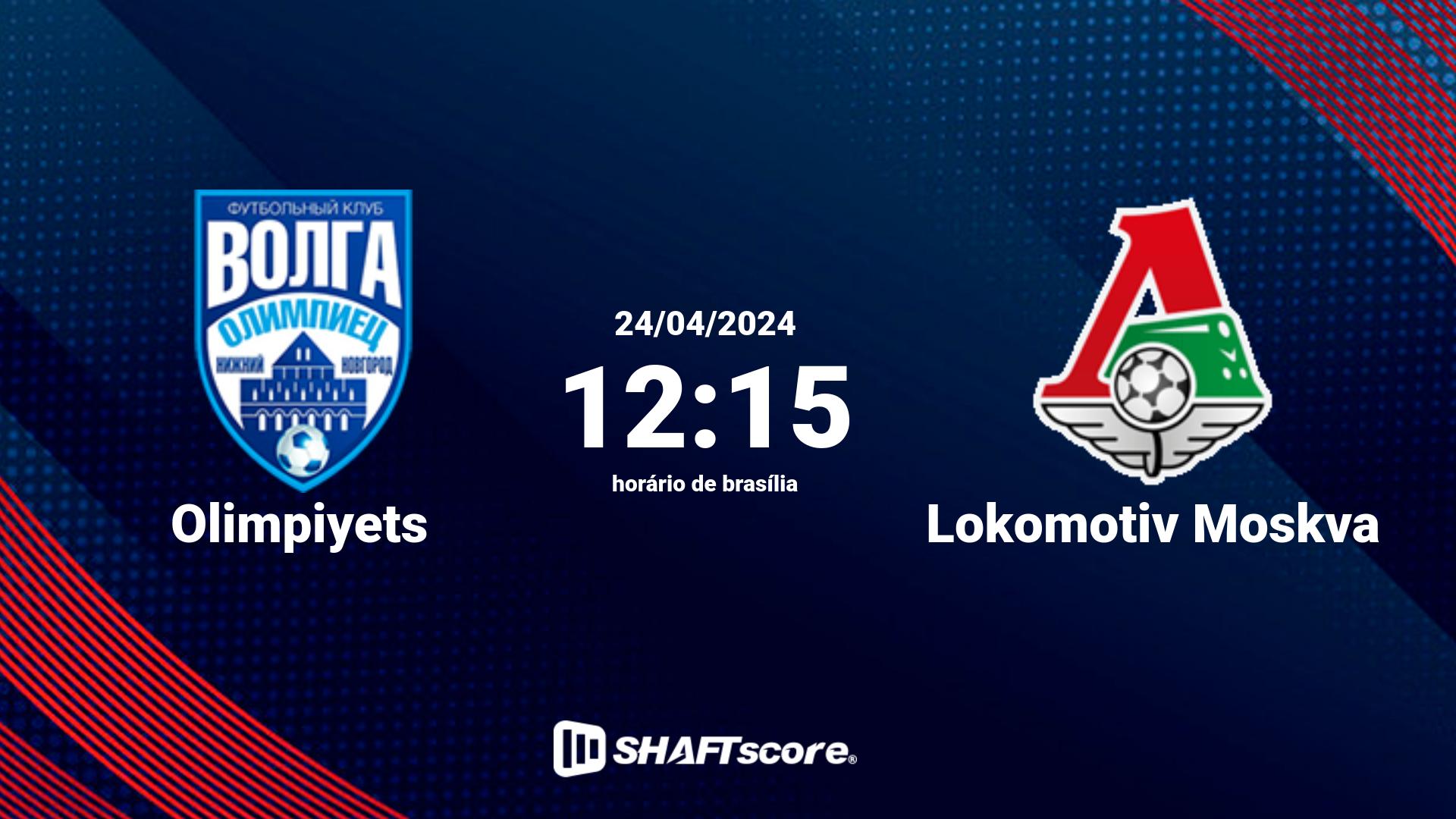 Estatísticas do jogo Olimpiyets vs Lokomotiv Moskva 24.04 12:15