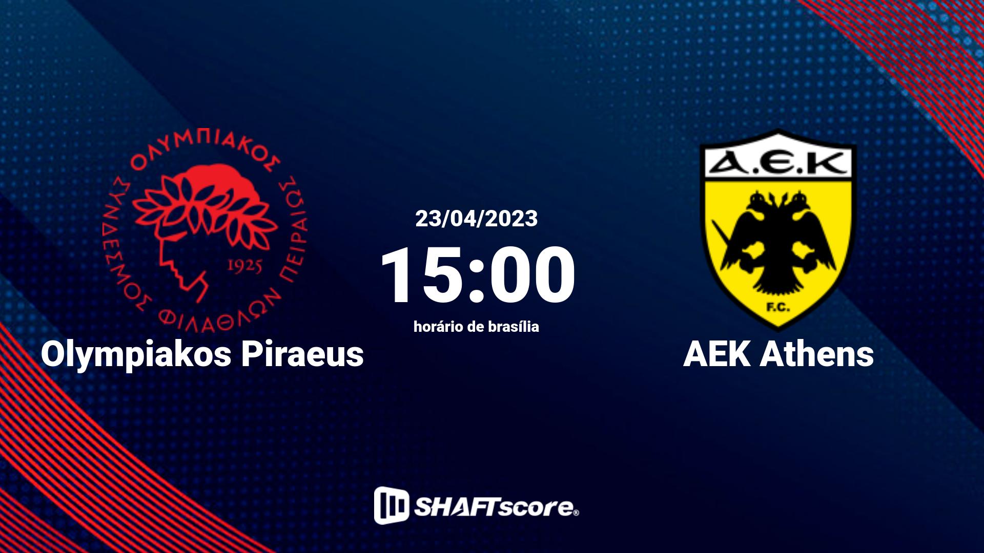 Estatísticas do jogo Olympiakos Piraeus vs AEK Athens 23.04 15:00