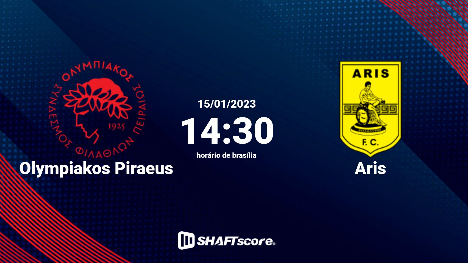 Estatísticas do jogo Olympiakos Piraeus vs Aris 15.01 14:30