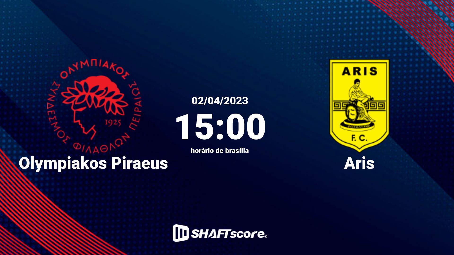 Estatísticas do jogo Olympiakos Piraeus vs Aris 02.04 15:00