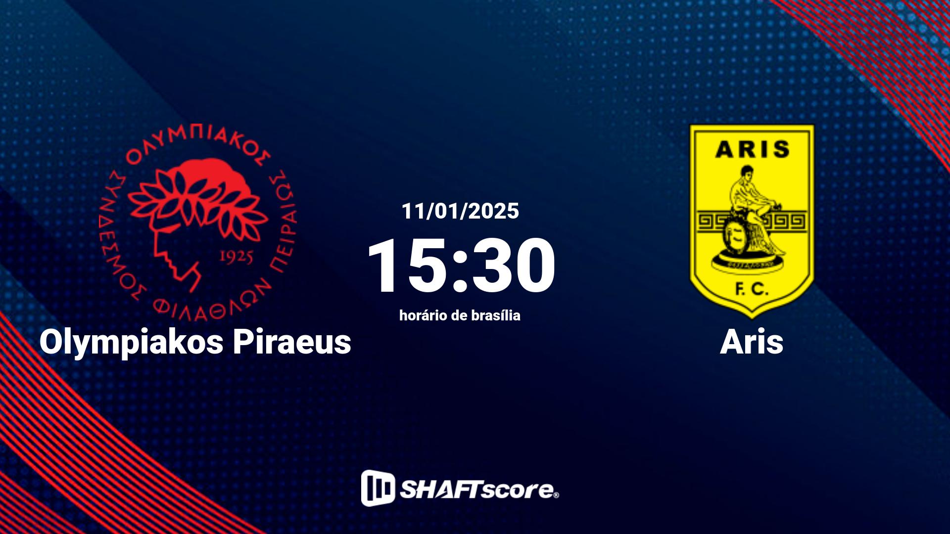 Estatísticas do jogo Olympiakos Piraeus vs Aris 11.01 15:30