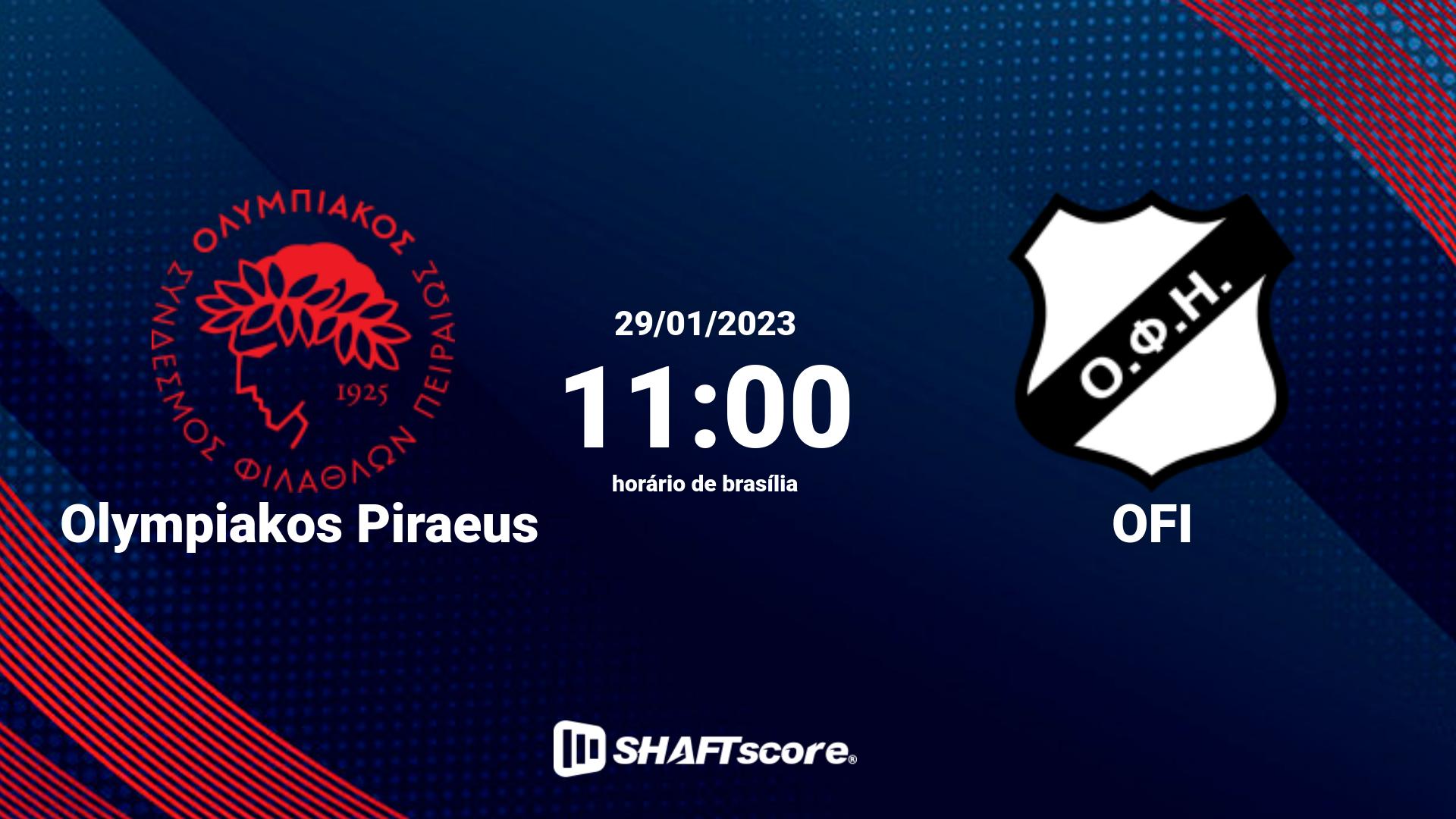 Estatísticas do jogo Olympiakos Piraeus vs OFI 29.01 11:00