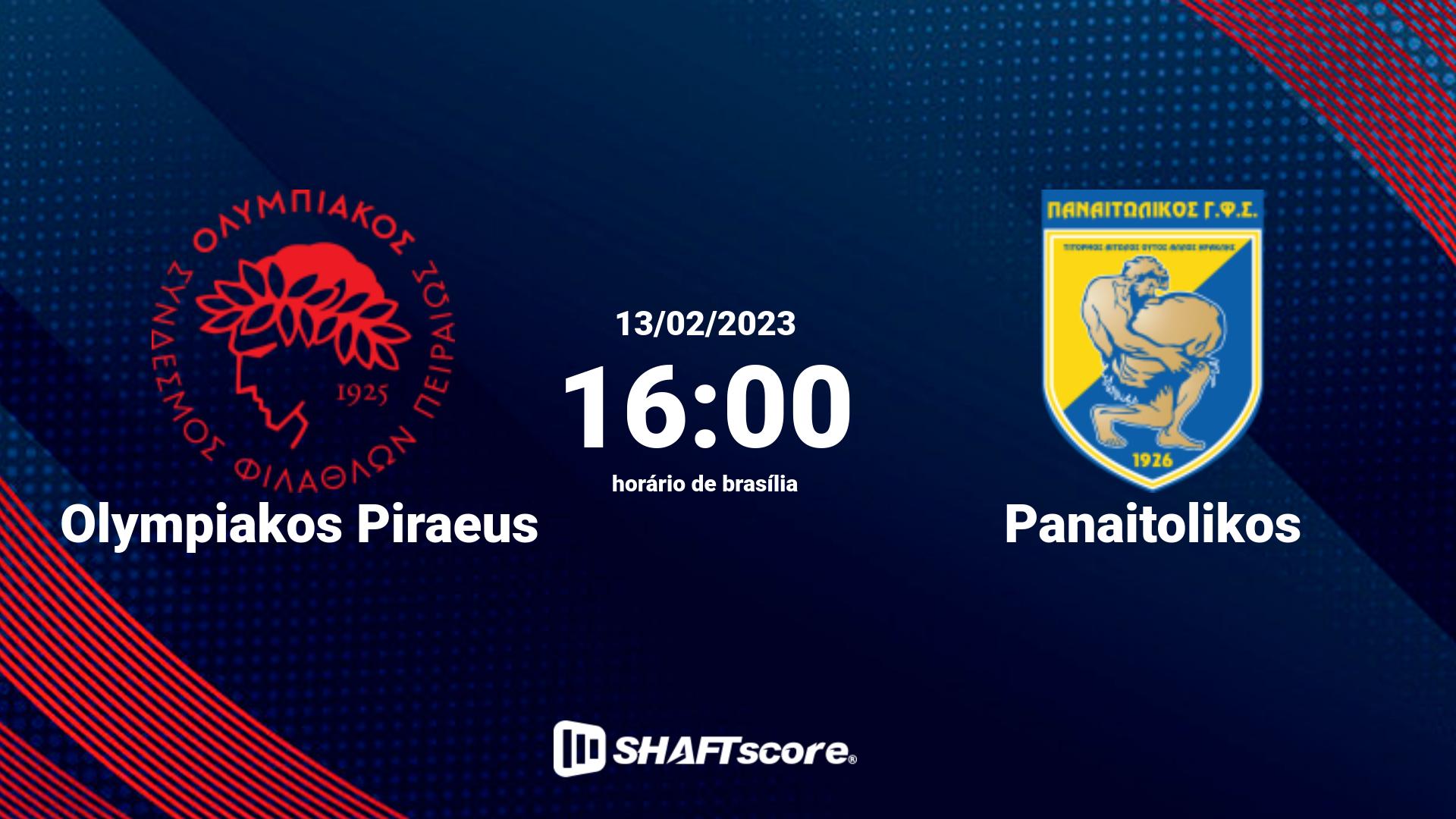 Estatísticas do jogo Olympiakos Piraeus vs Panaitolikos 13.02 16:00