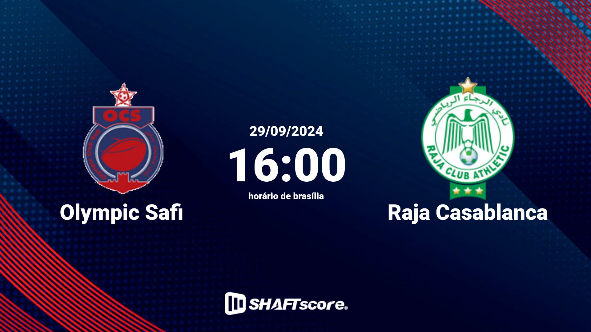 Estatísticas do jogo Olympic Safi vs Raja Casablanca 29.09 16:00