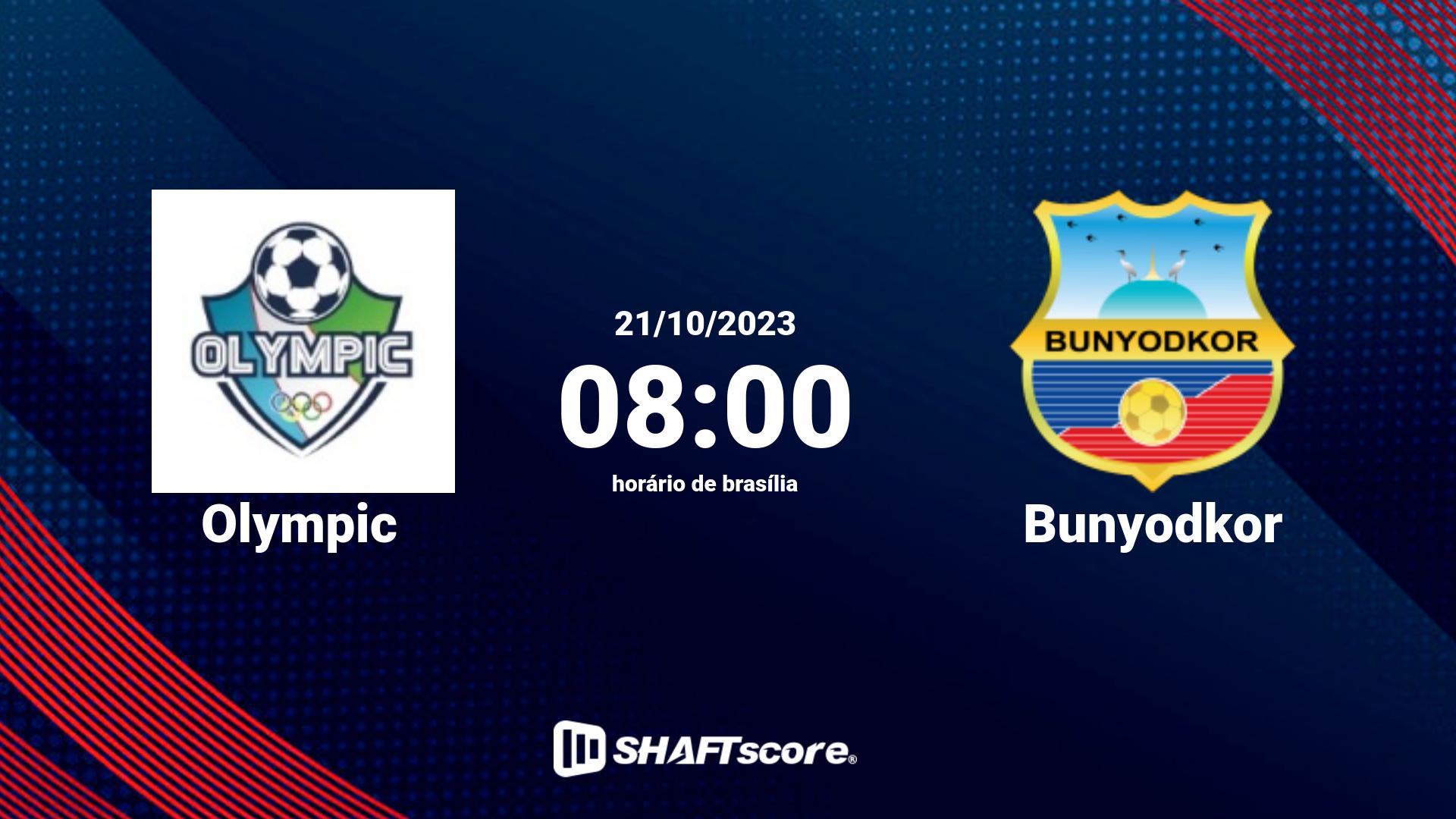 Estatísticas do jogo Olympic vs Bunyodkor 21.10 08:00